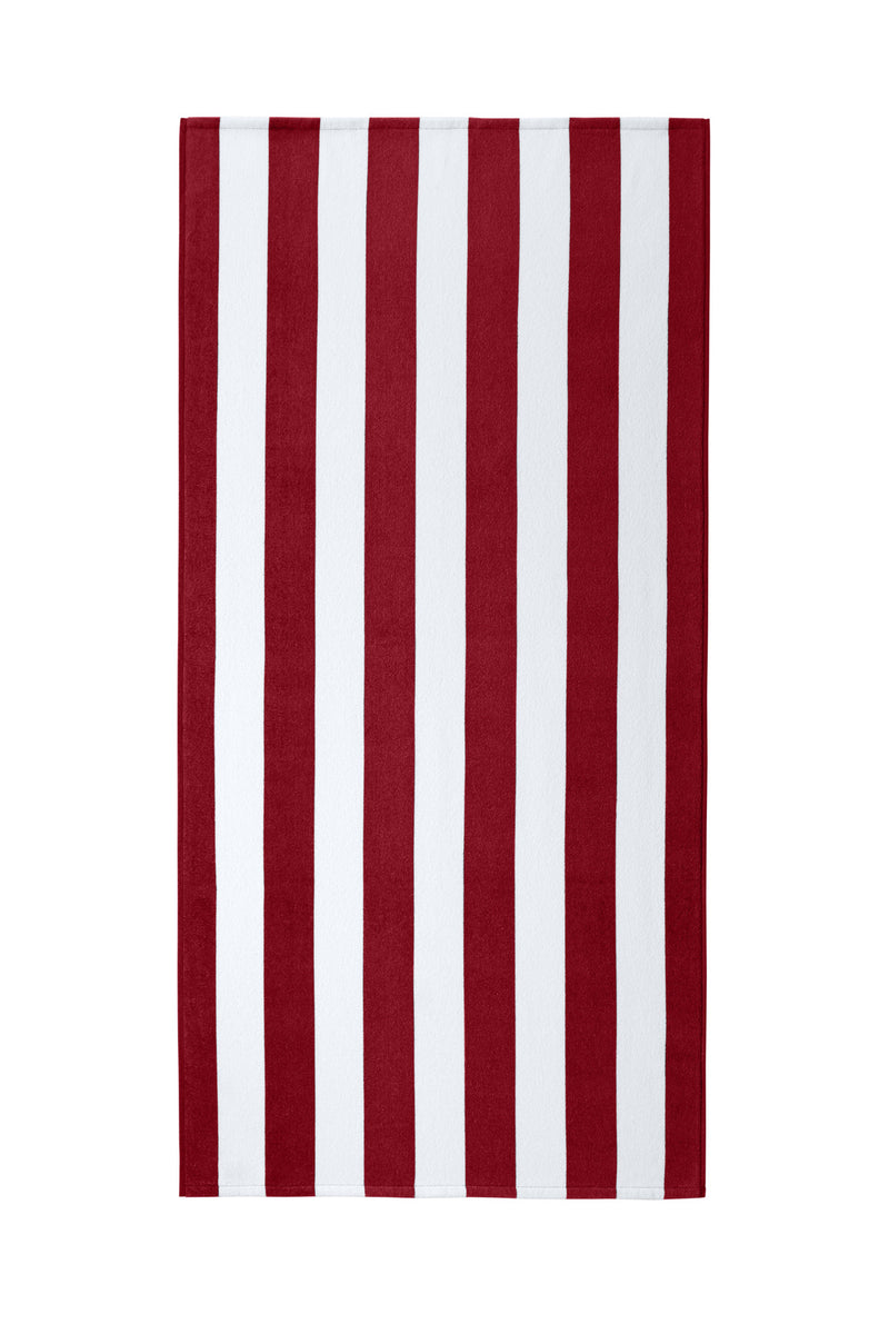 Port Authority  Value Cabana Stripe Beach Towel - Red