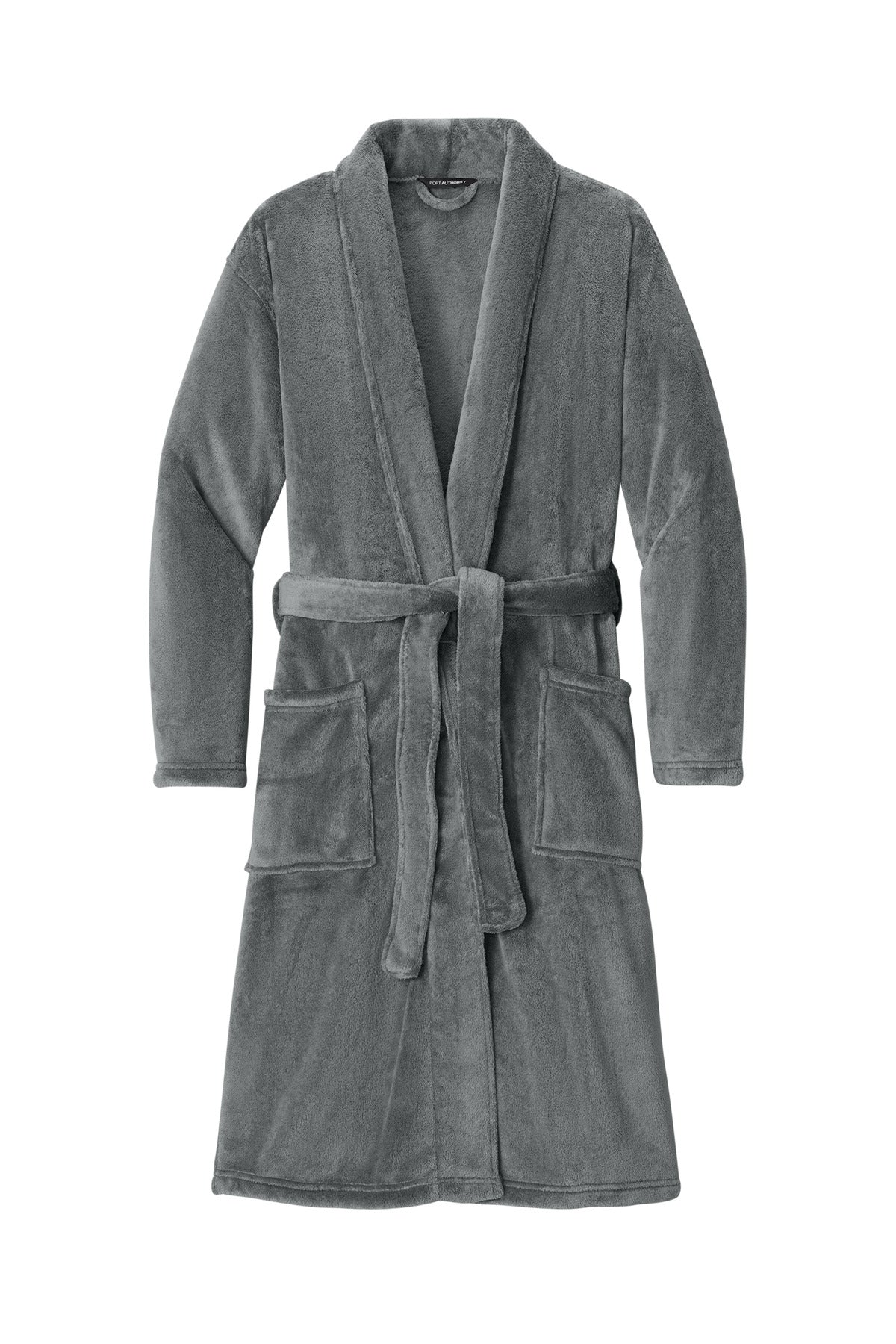 Port Authority Plush Microfleece Shawl Collar Robe - Deep Smoke