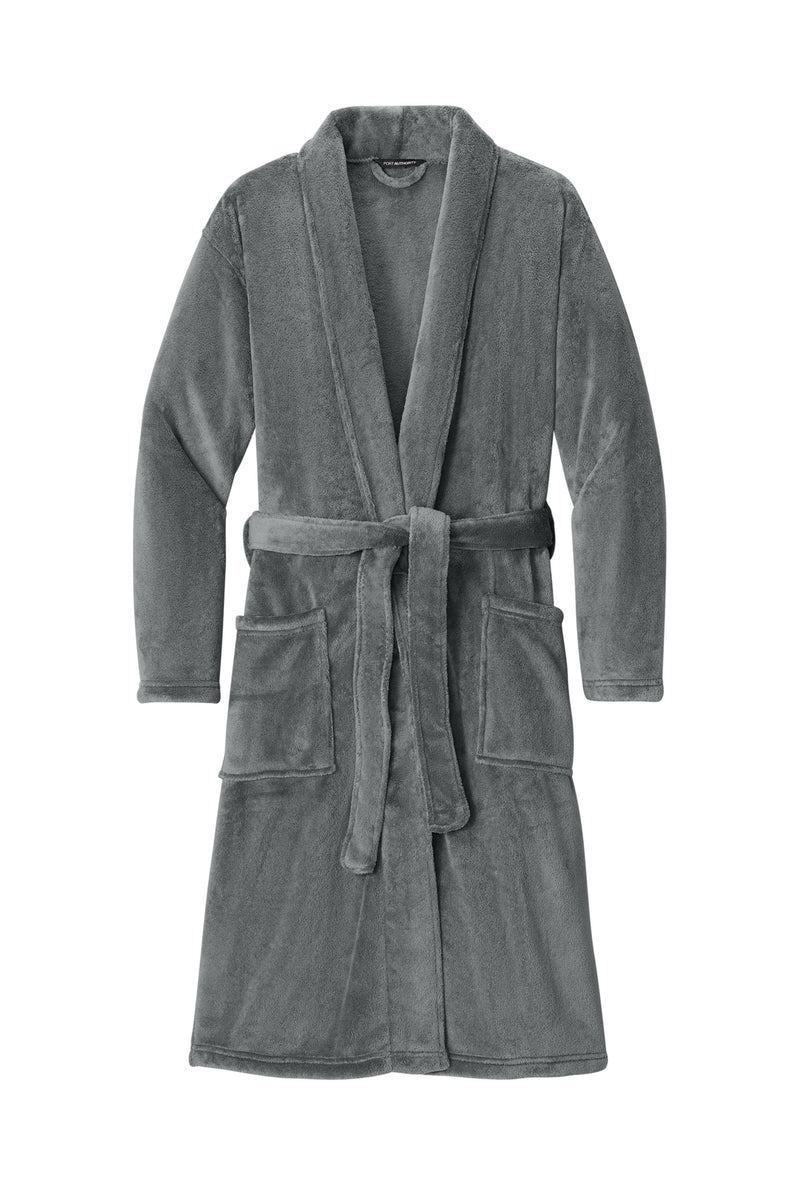 Port Authority Plush Microfleece Shawl Collar Robe - Deep Smoke