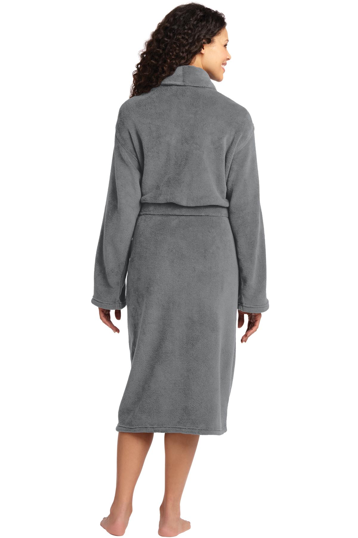 Port Authority Plush Microfleece Shawl Collar Robe - Deep Smoke