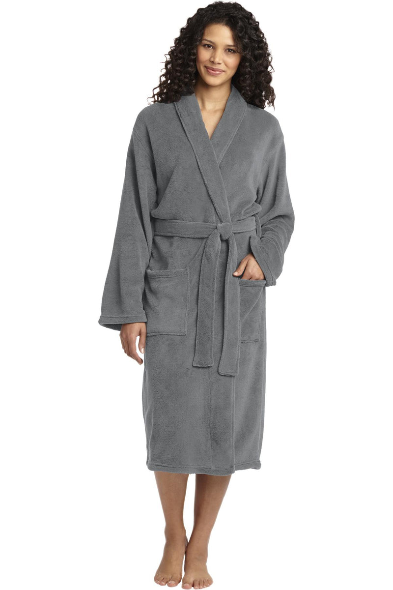 Port Authority Plush Microfleece Shawl Collar Robe - Deep Smoke