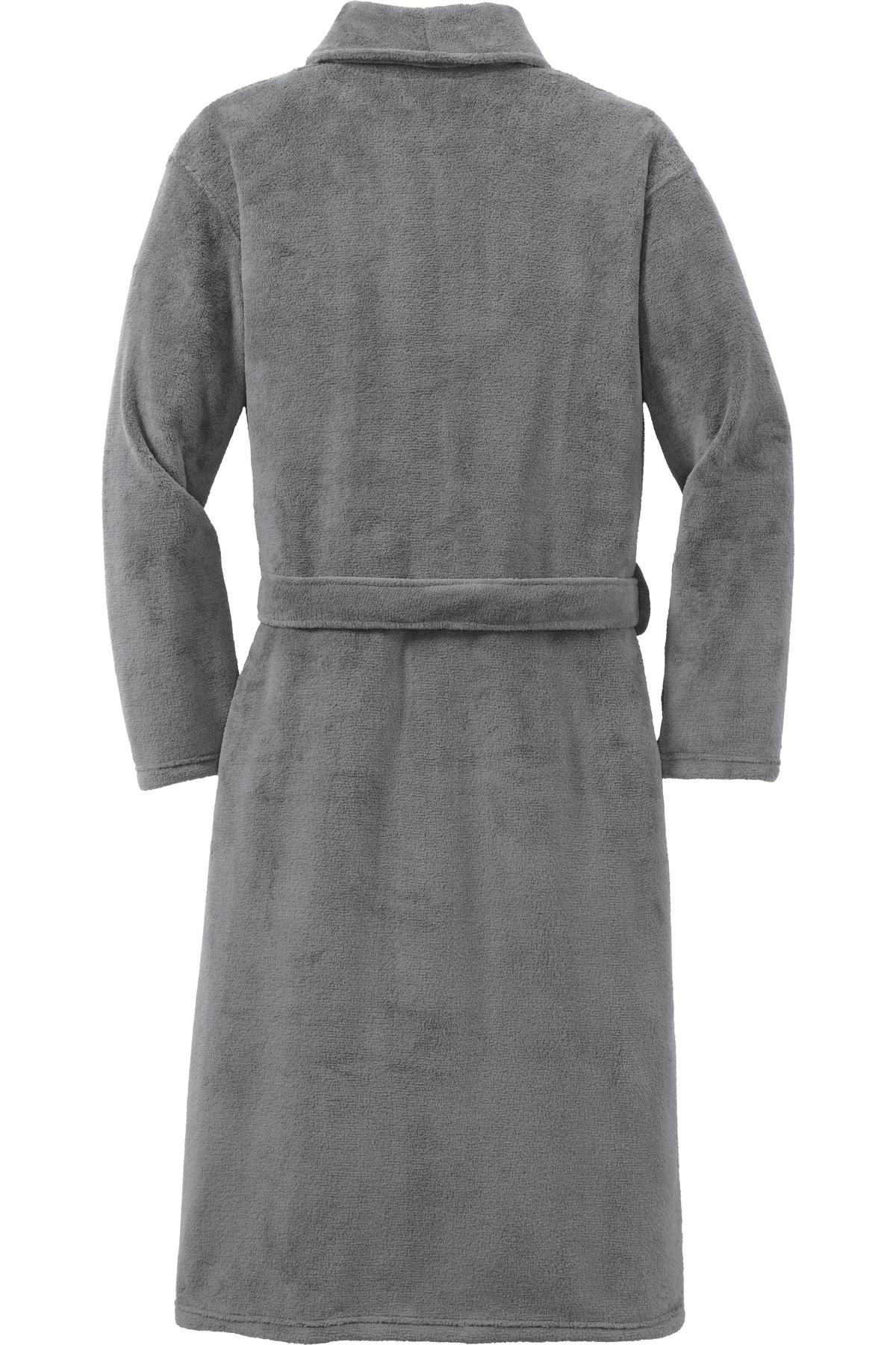 Port Authority Plush Microfleece Shawl Collar Robe - Deep Smoke