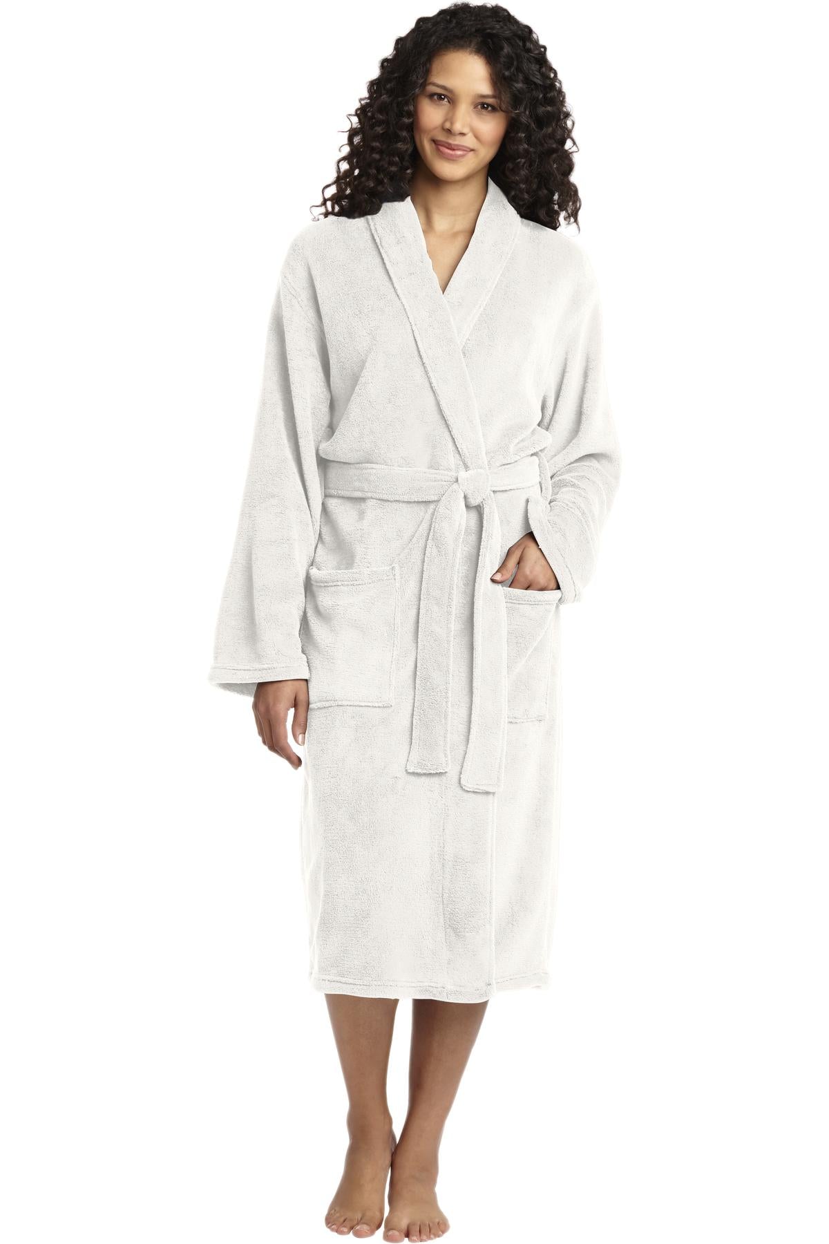 Port Authority Plush Microfleece Shawl Collar Robe - Marshmallow