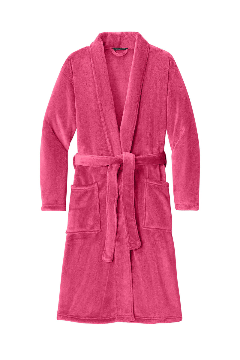 Port Authority Plush Microfleece Shawl Collar Robe - Pink Raspberry