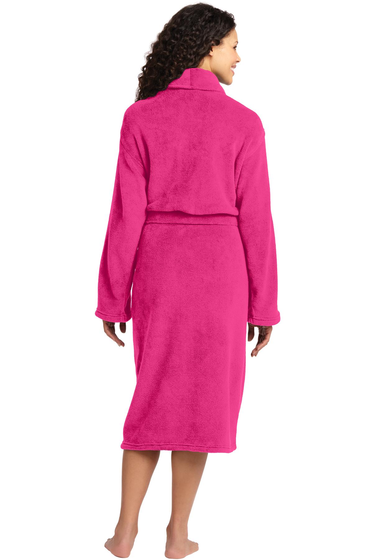 Port Authority Plush Microfleece Shawl Collar Robe - Pink Raspberry