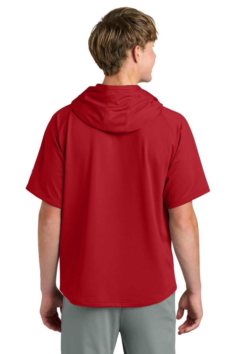 Richardson Charge Performance Fleece Short Sleeve Hoodie - Red