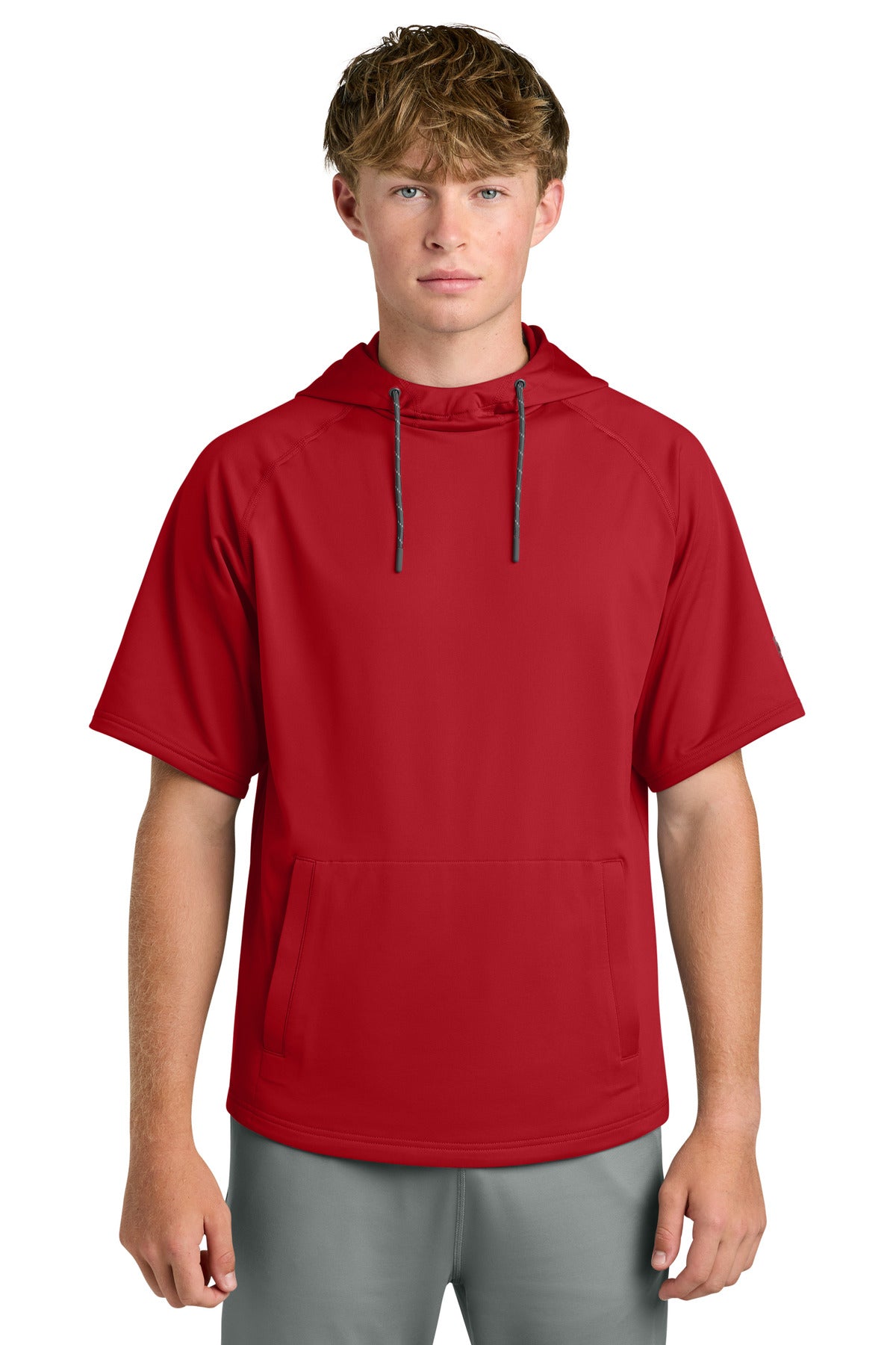 Richardson Charge Performance Fleece Short Sleeve Hoodie - Red