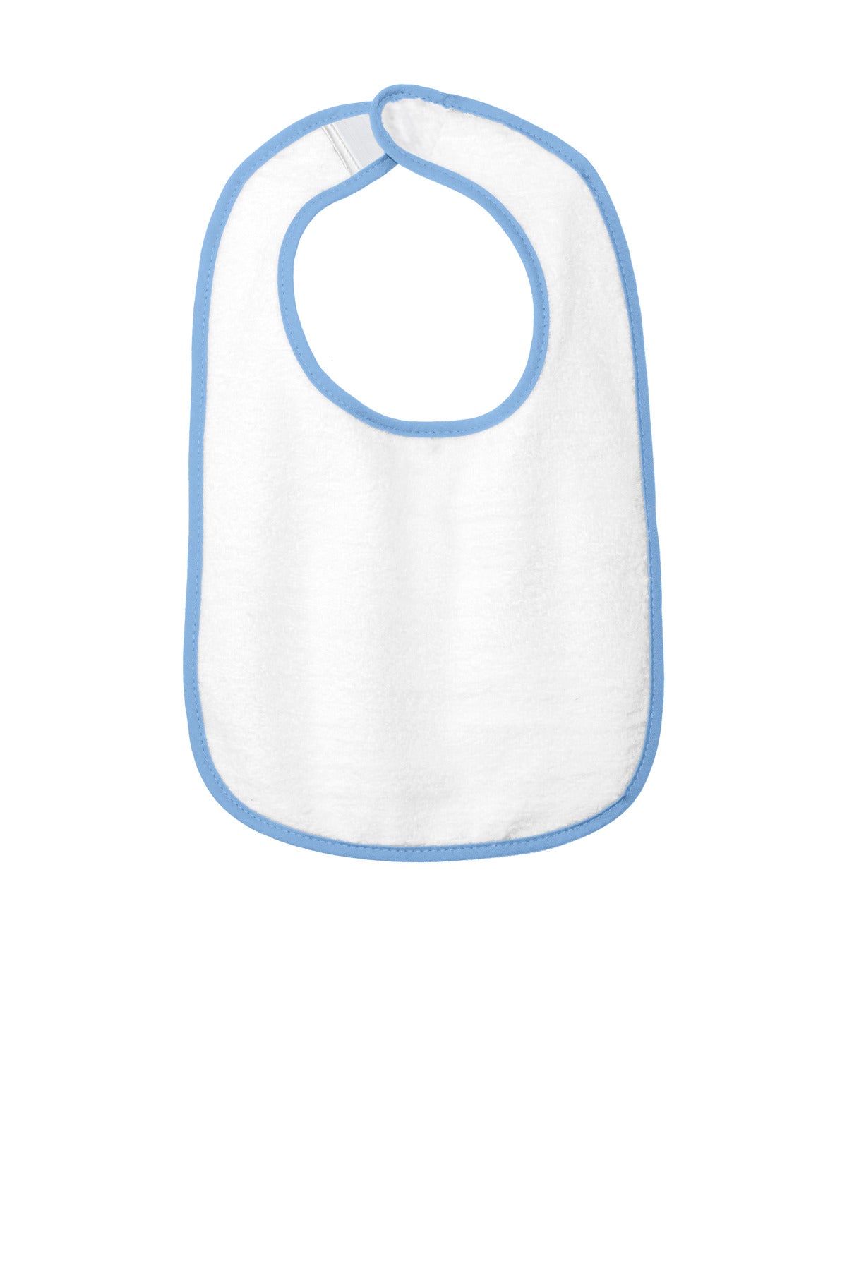 Rabbit Skins Infant Contrast Trim Terry Bib - Light Blue