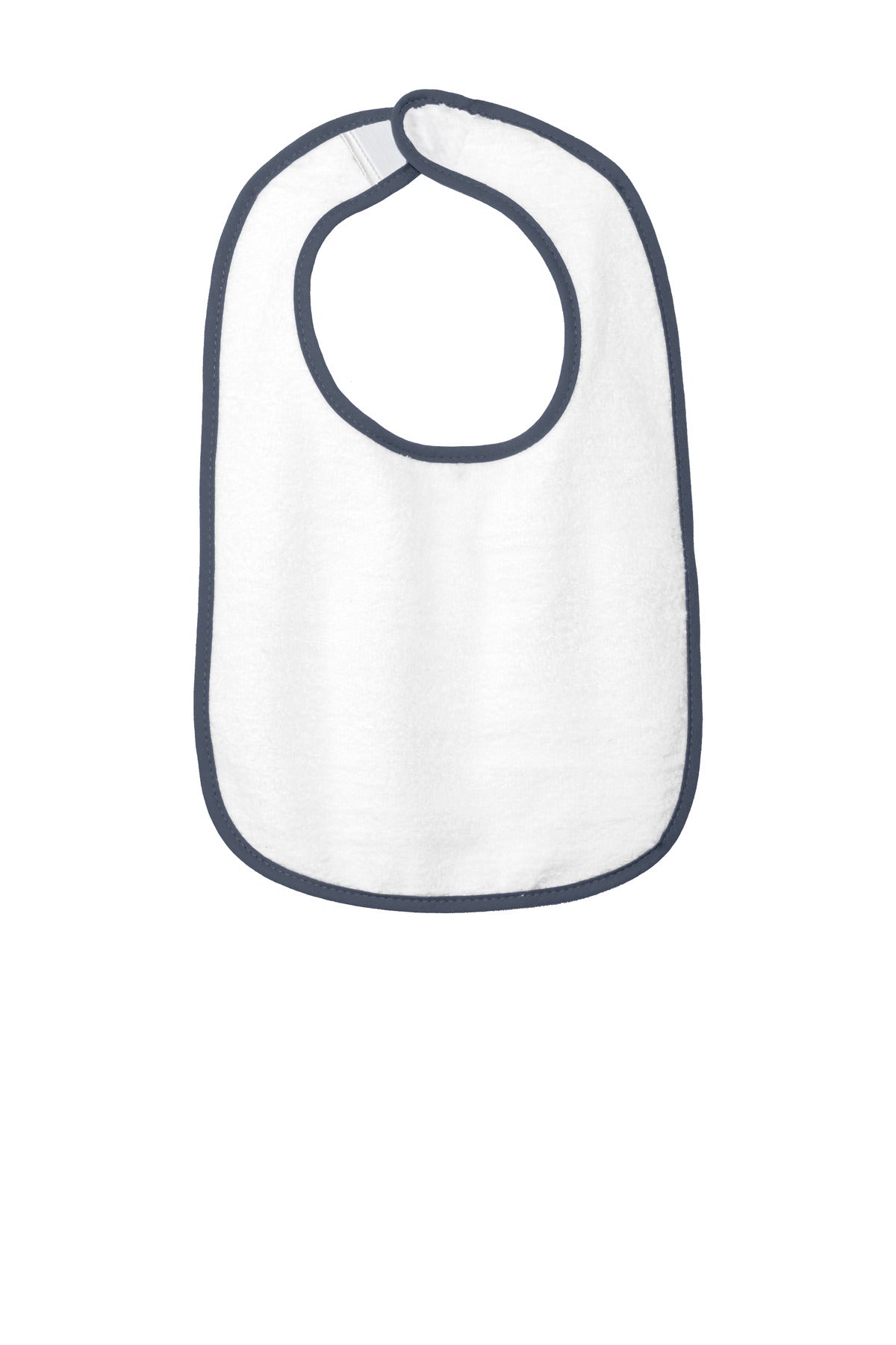 Rabbit Skins Infant Contrast Trim Terry Bib - Navy