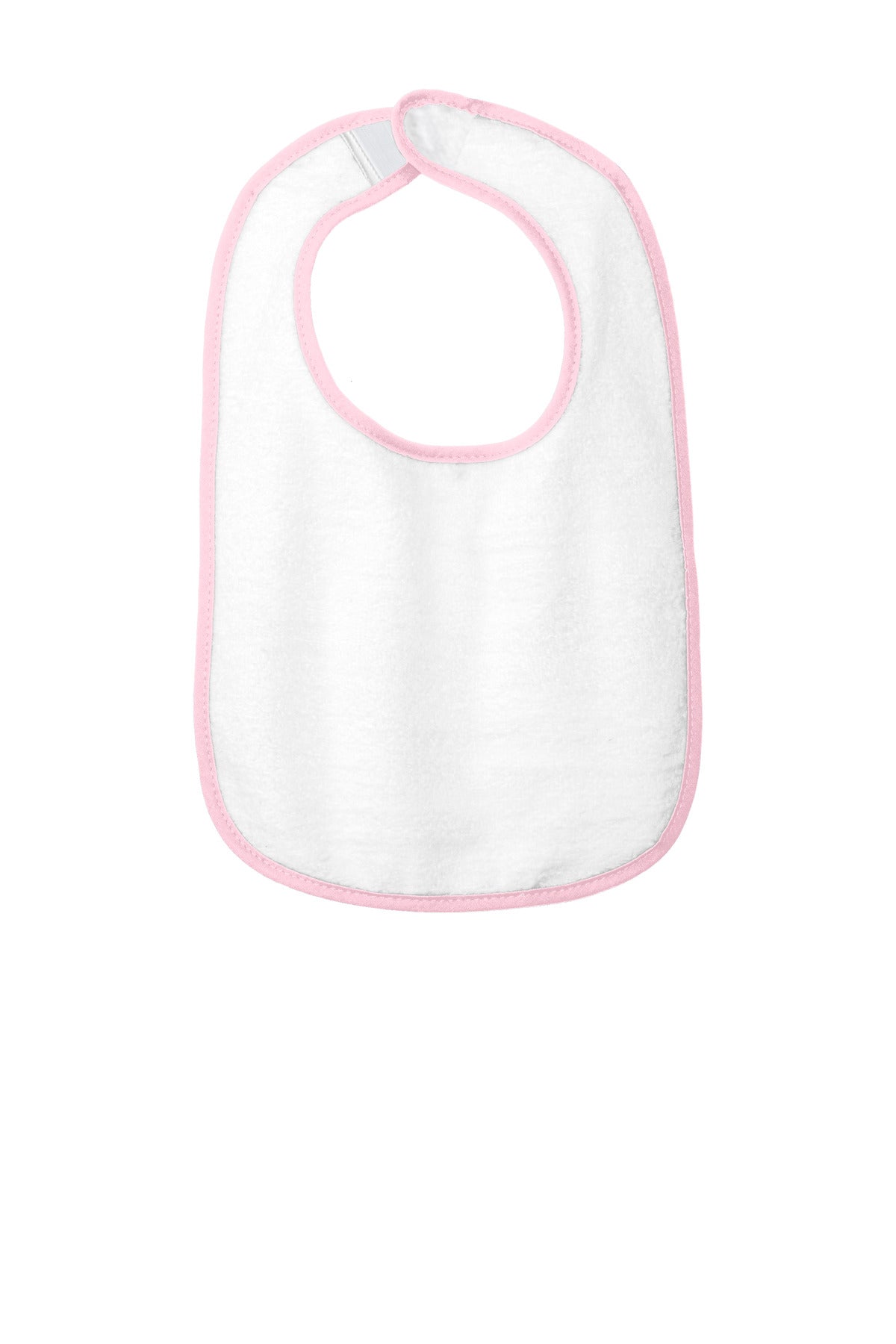Rabbit Skins Infant Contrast Trim Terry Bib - Pink