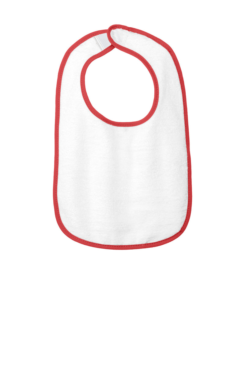 Rabbit Skins Infant Contrast Trim Terry Bib - Red