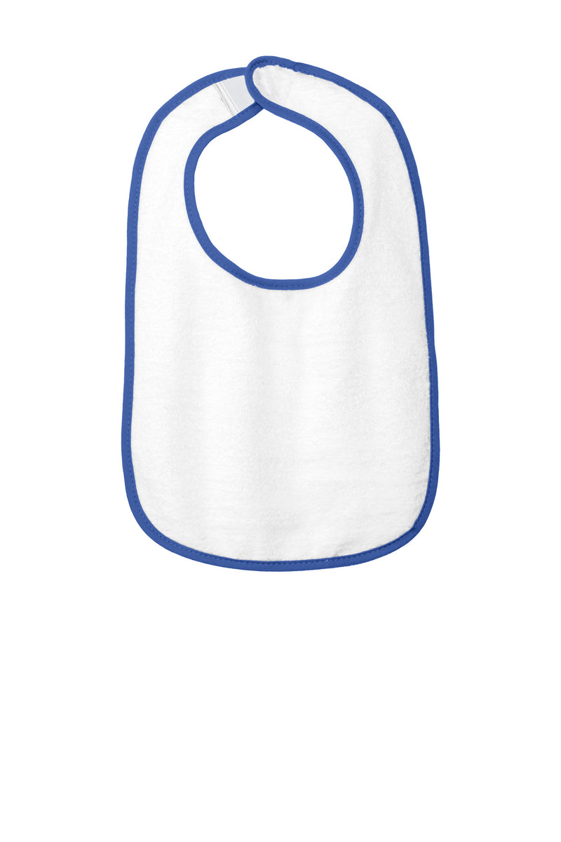 Rabbit Skins Infant Contrast Trim Terry Bib - Royal