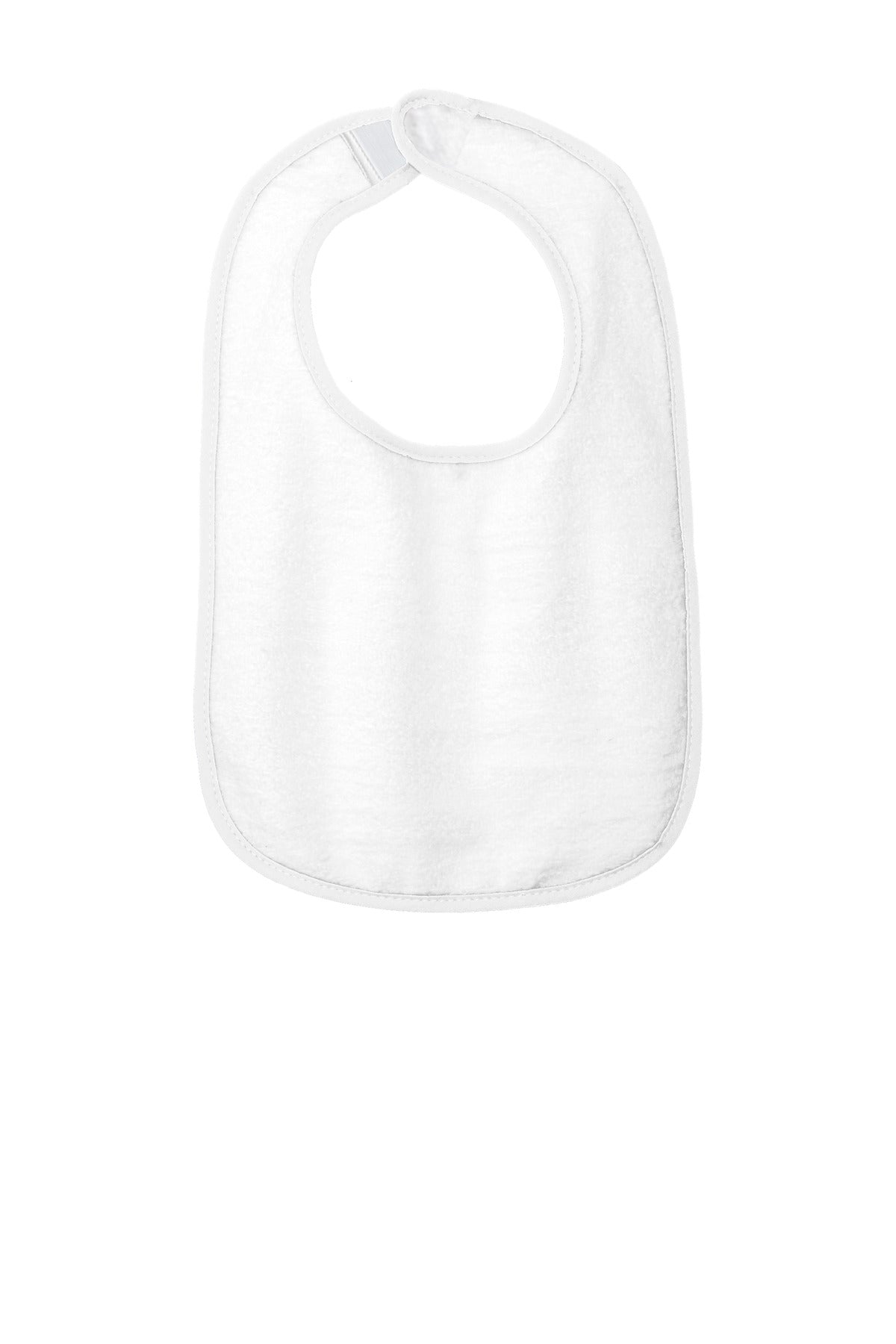 Rabbit Skins Infant Contrast Trim Terry Bib - White