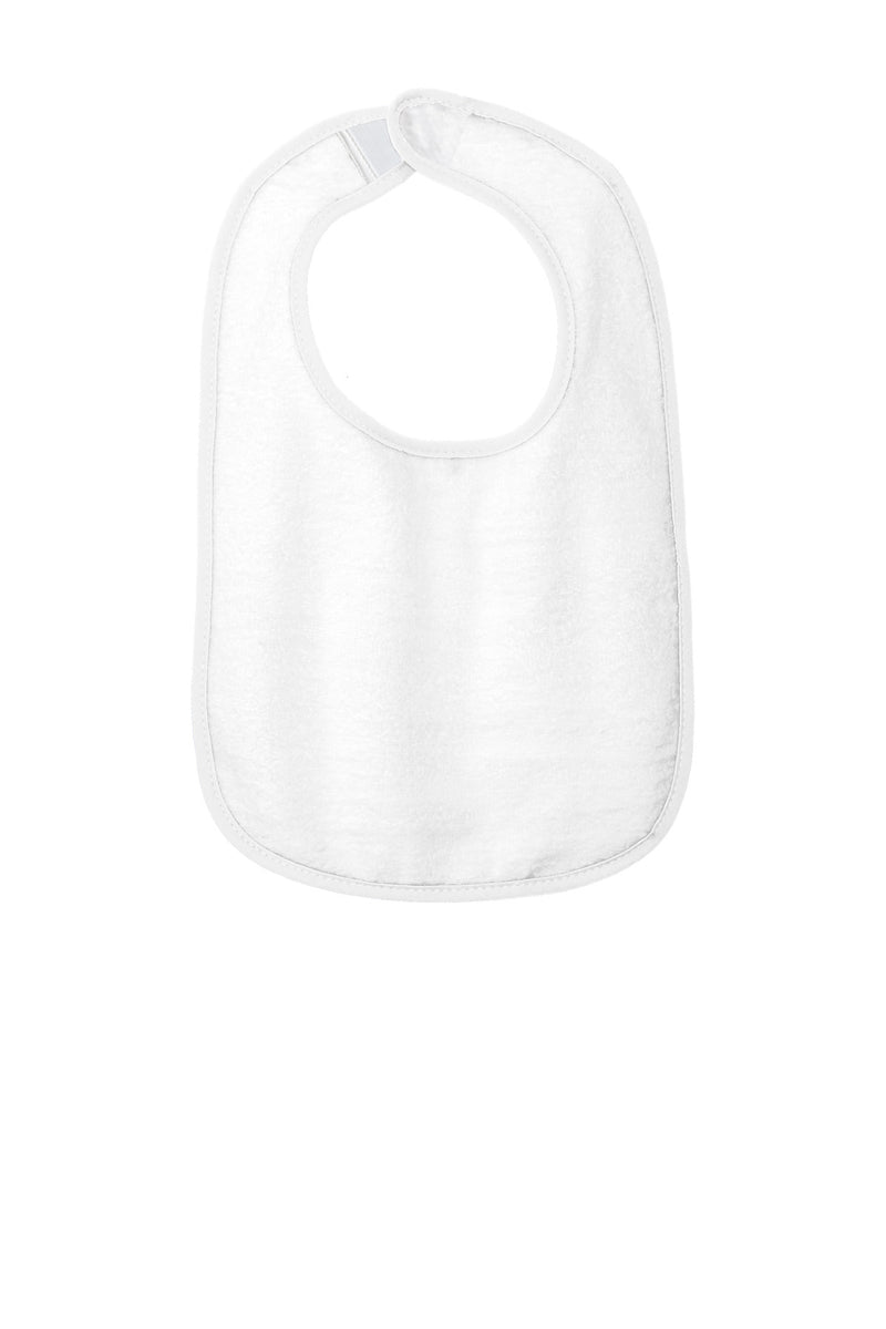 Rabbit Skins Infant Contrast Trim Terry Bib - White