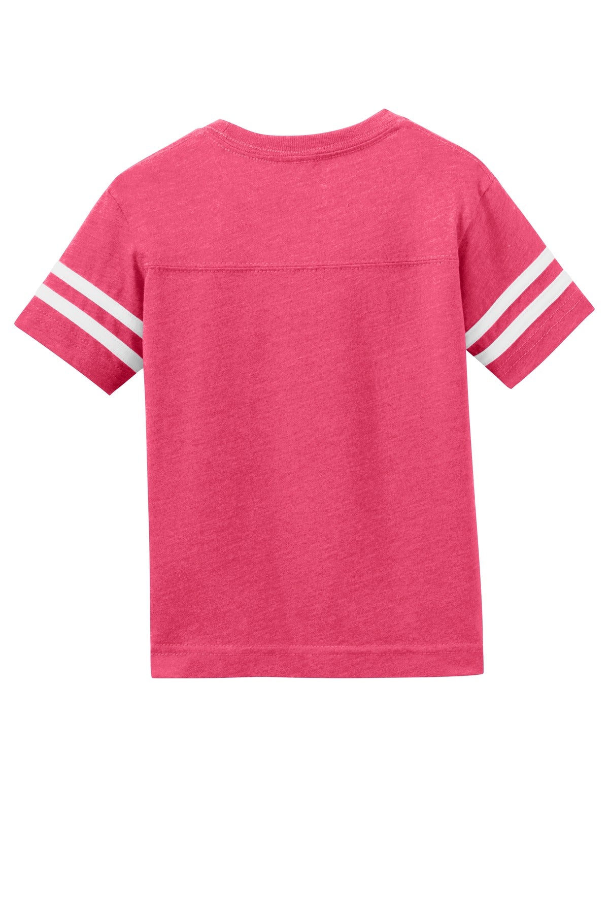 Rabbit Skins Toddler Football Fine Jersey Tee - Vintage Hot Pink/ Blended White