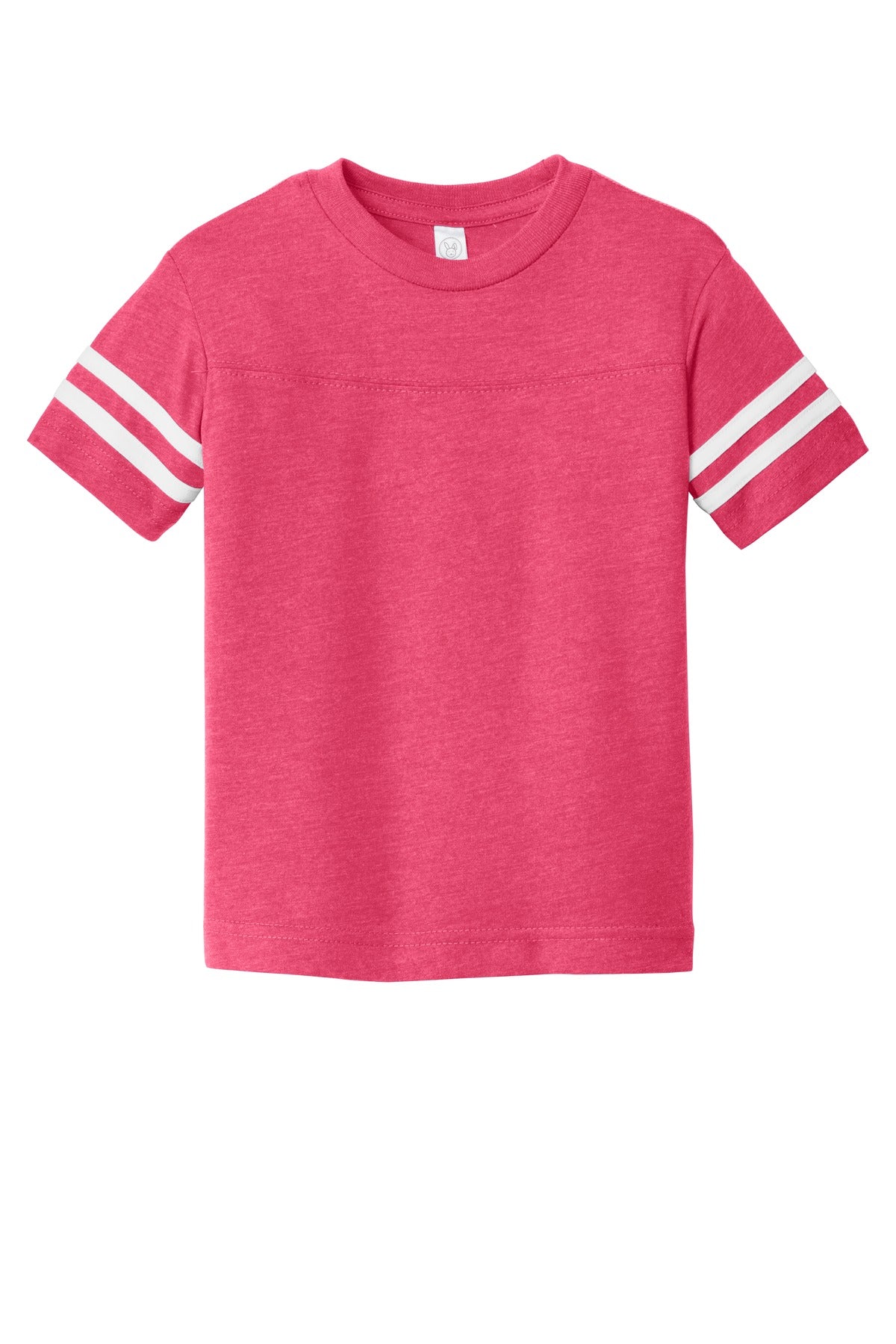 Rabbit Skins Toddler Football Fine Jersey Tee - Vintage Hot Pink/ Blended White