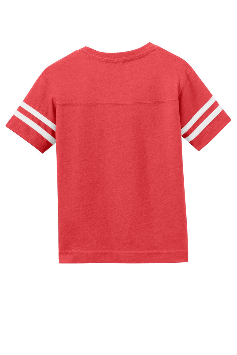 Rabbit Skins Toddler Football Fine Jersey Tee - Vintage Red/ Blended White