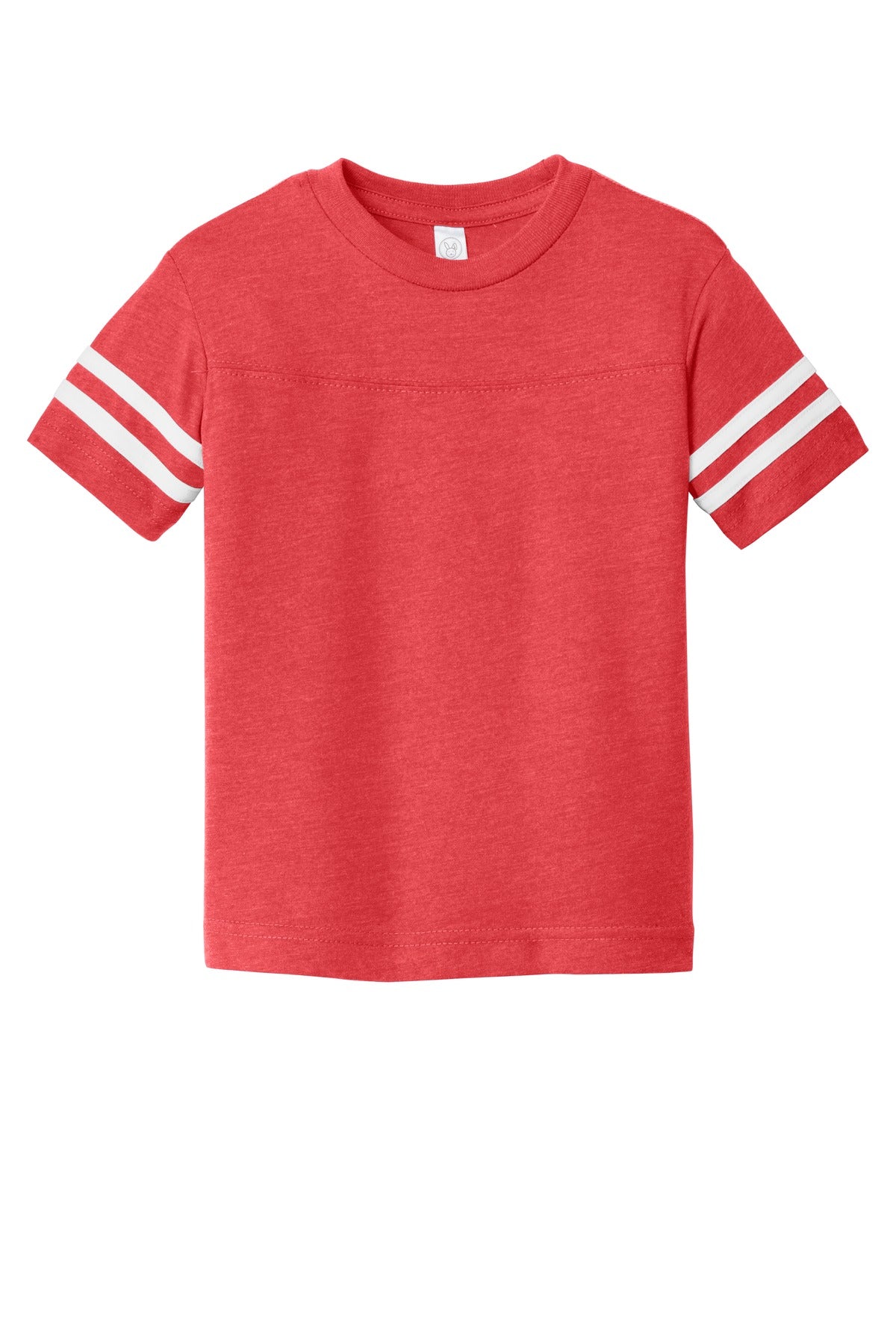 Rabbit Skins Toddler Football Fine Jersey Tee - Vintage Red/ Blended White