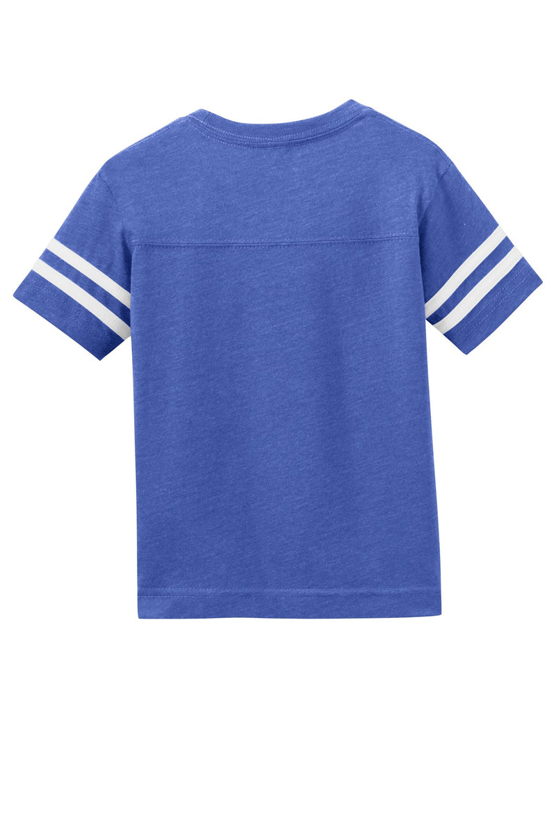 Rabbit Skins Toddler Football Fine Jersey Tee - Vintage Royal/ Blended White