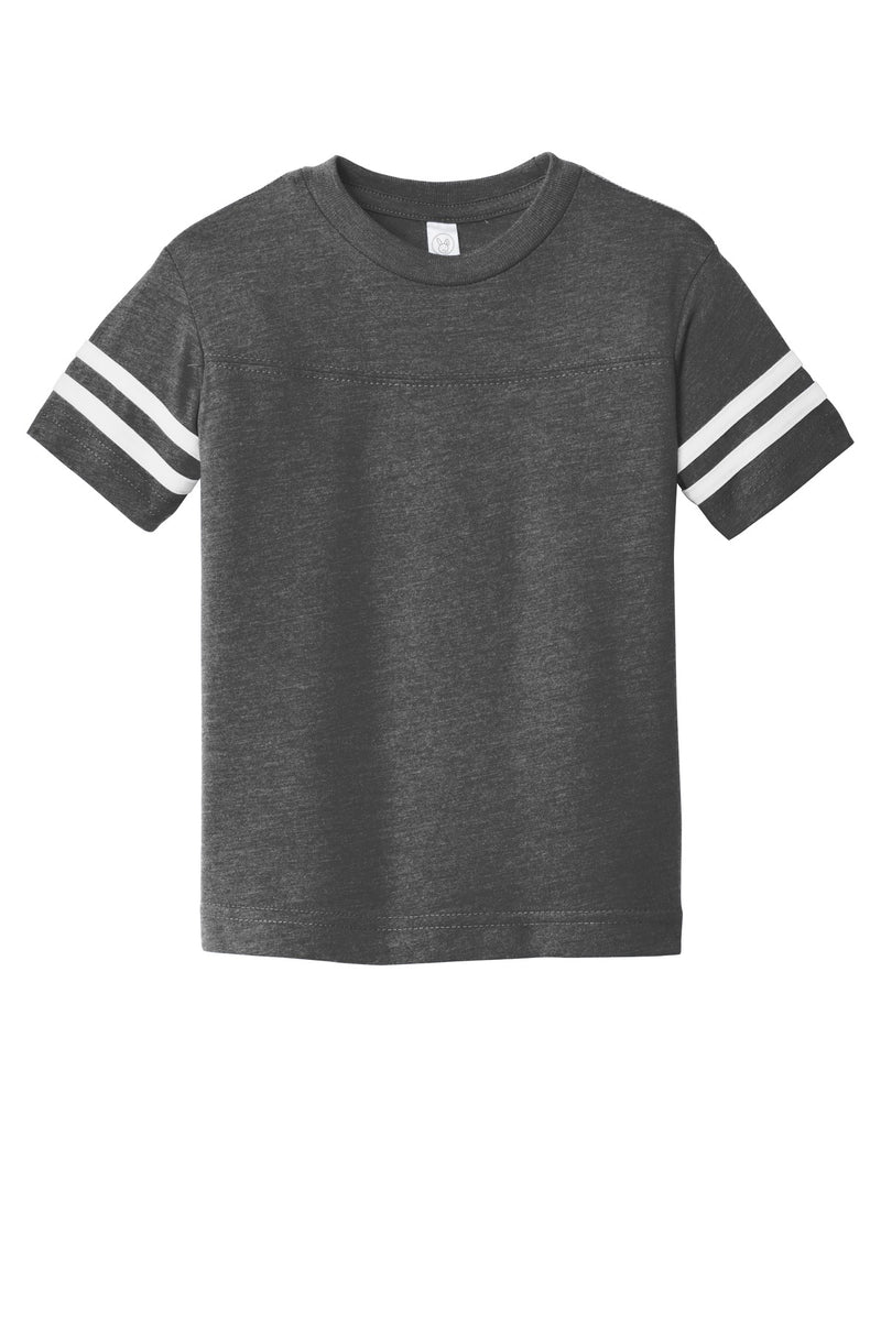 Rabbit Skins Toddler Football Fine Jersey Tee - Vintage Smoke/ Blended White