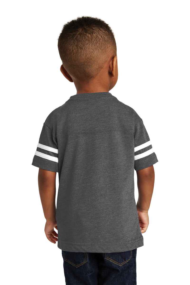 Rabbit Skins Toddler Football Fine Jersey Tee - Vintage Smoke/ Blended White
