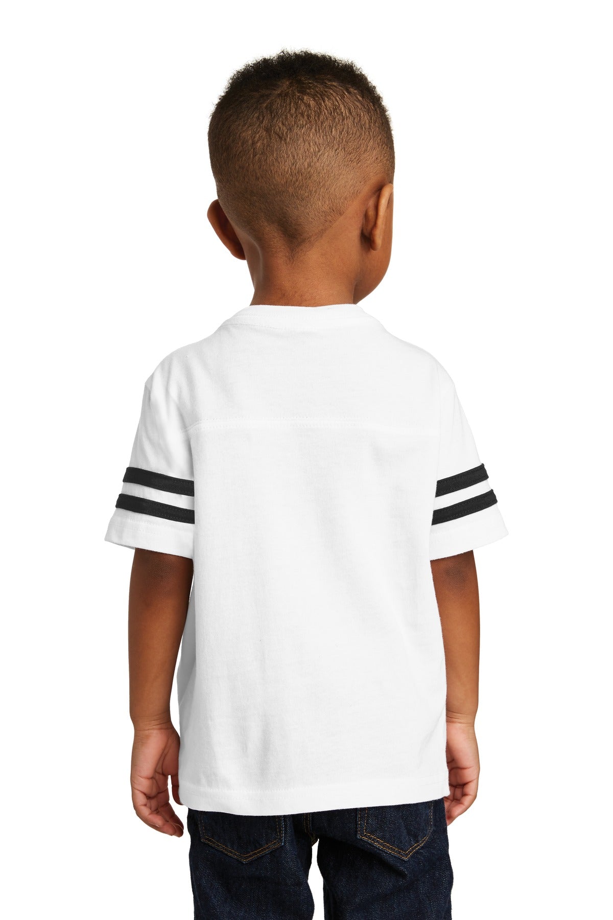 Rabbit Skins Toddler Football Fine Jersey Tee - White/ Black