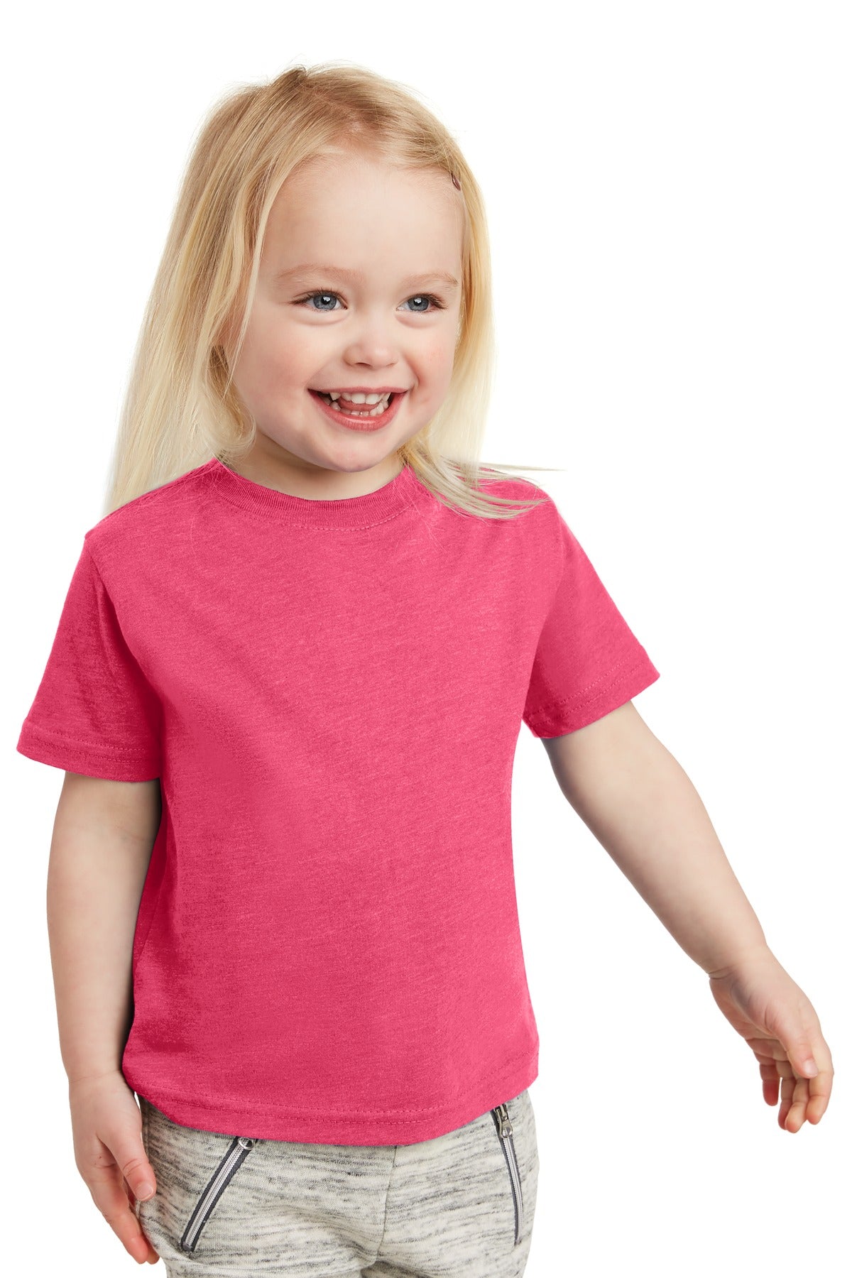 Rabbit Skins Toddler Fine Jersey Tee - Vintage Hot Pink