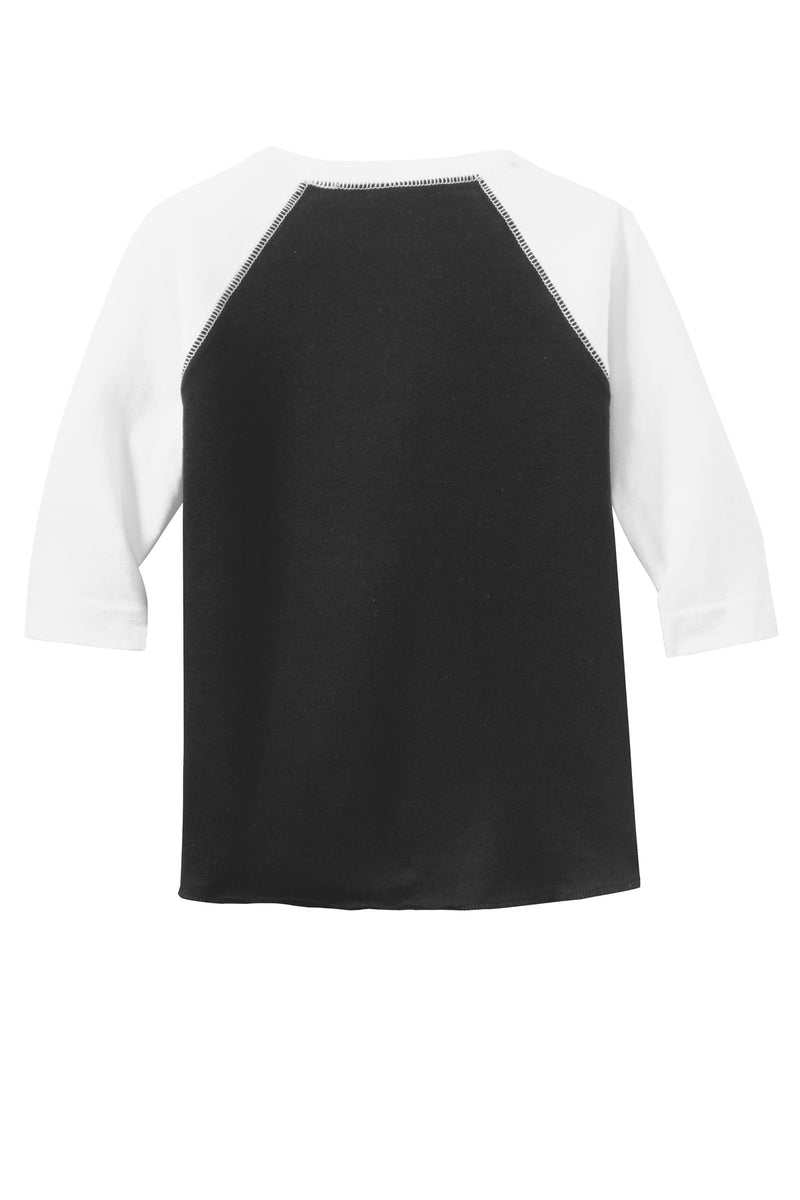 Rabbit Skins Toddler Baseball Fine Jersey Tee - Black/ White