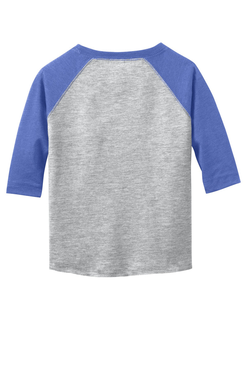Rabbit Skins Toddler Baseball Fine Jersey Tee - Vintage Heather/ Vintage Royal