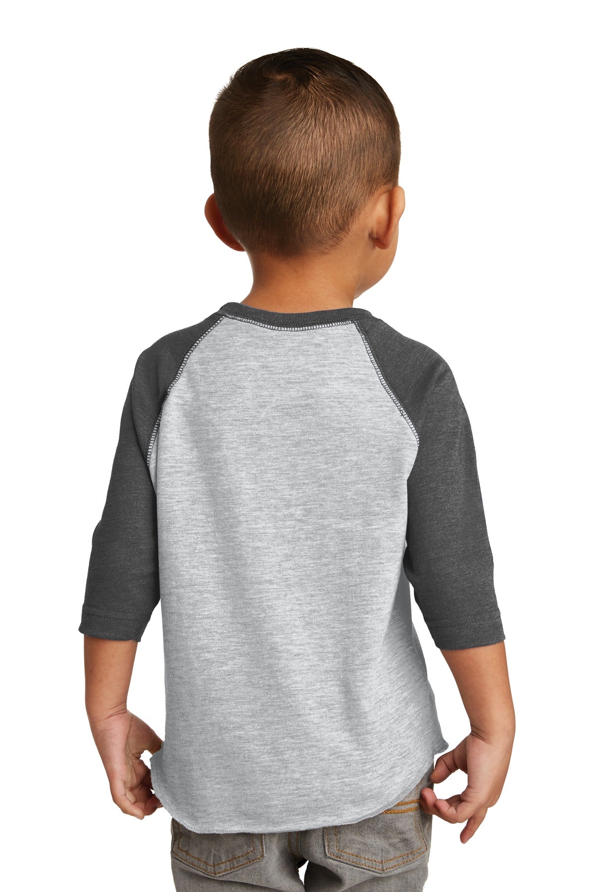 Rabbit Skins Toddler Baseball Fine Jersey Tee - Vintage Heather/ Vintage Smoke