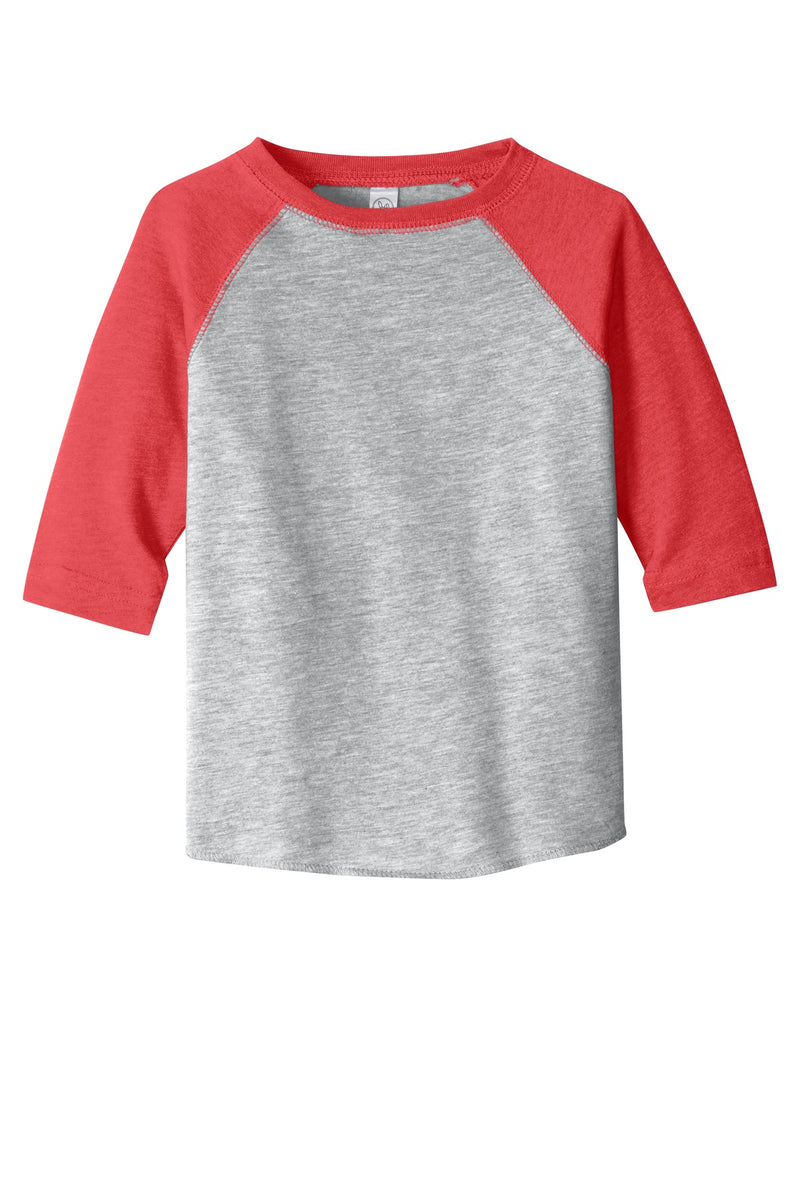 Rabbit Skins Toddler Baseball Fine Jersey Tee - Vintage Heather/ Vintage Red