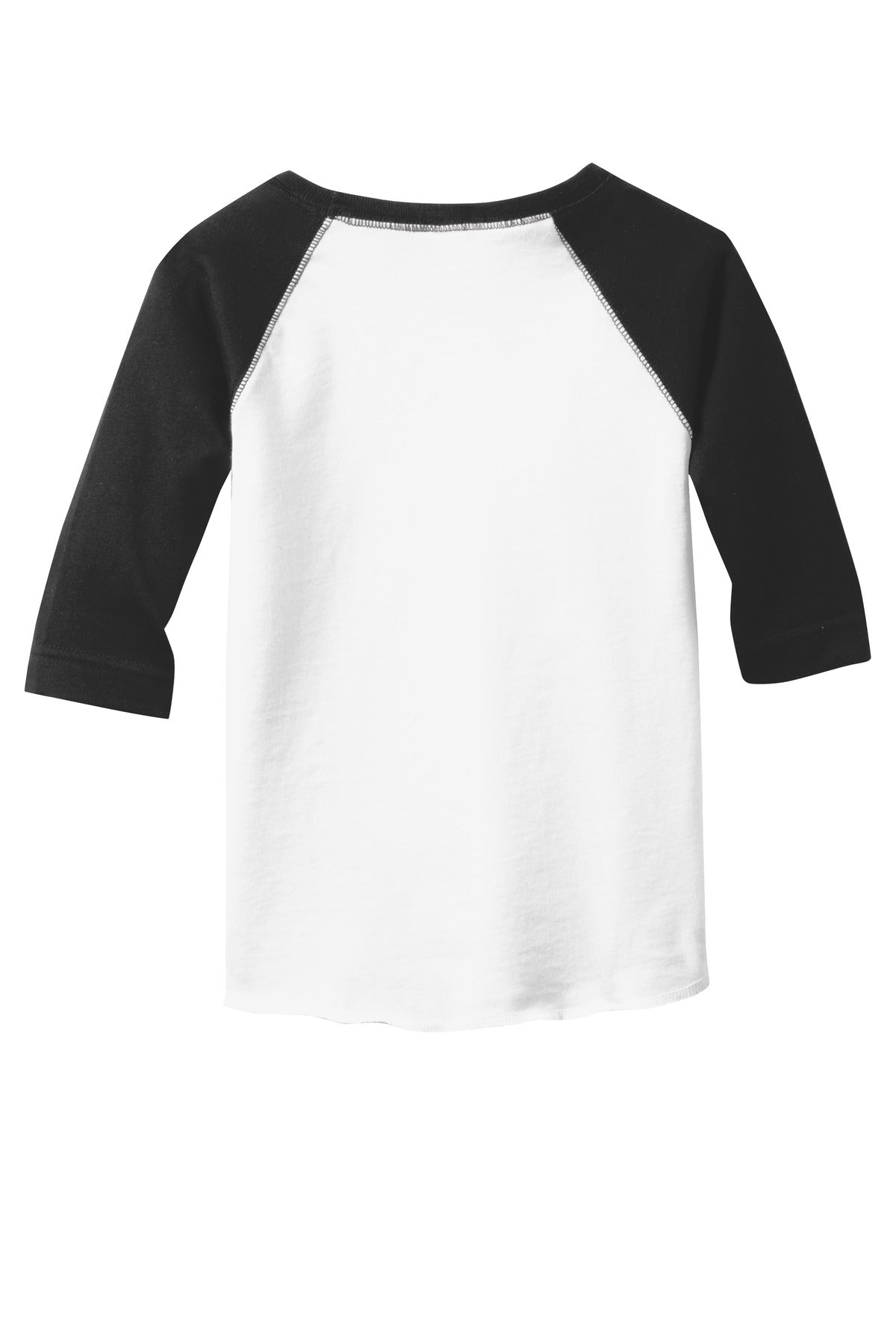 Rabbit Skins Toddler Baseball Fine Jersey Tee - White/ Black