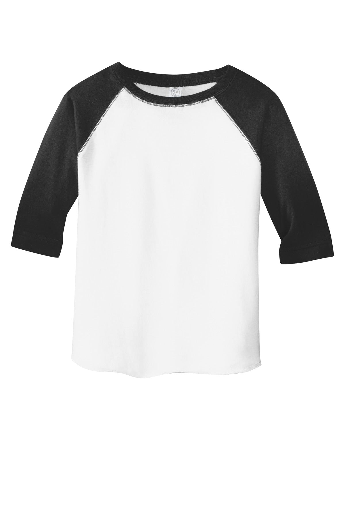 Rabbit Skins Toddler Baseball Fine Jersey Tee - White/ Black