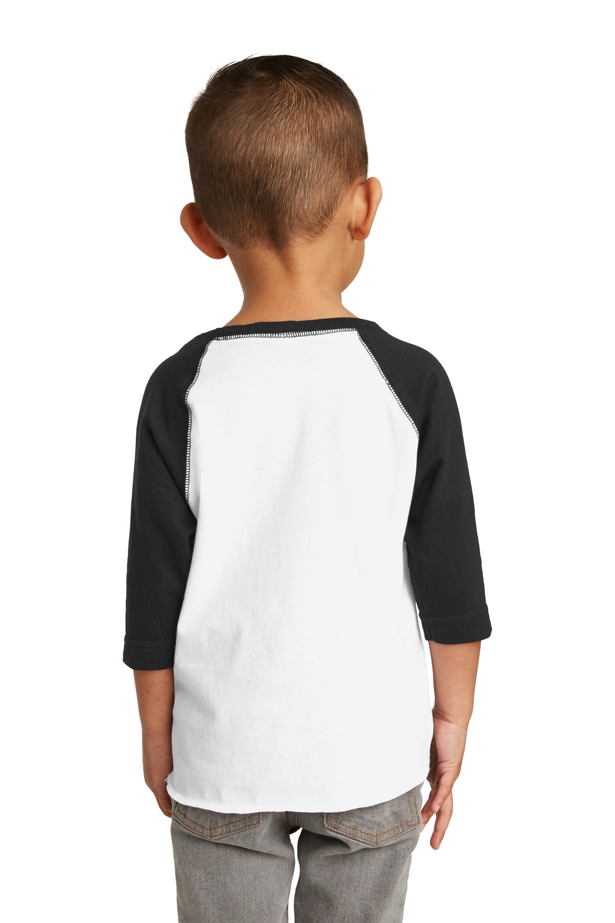 Rabbit Skins Toddler Baseball Fine Jersey Tee - White/ Black