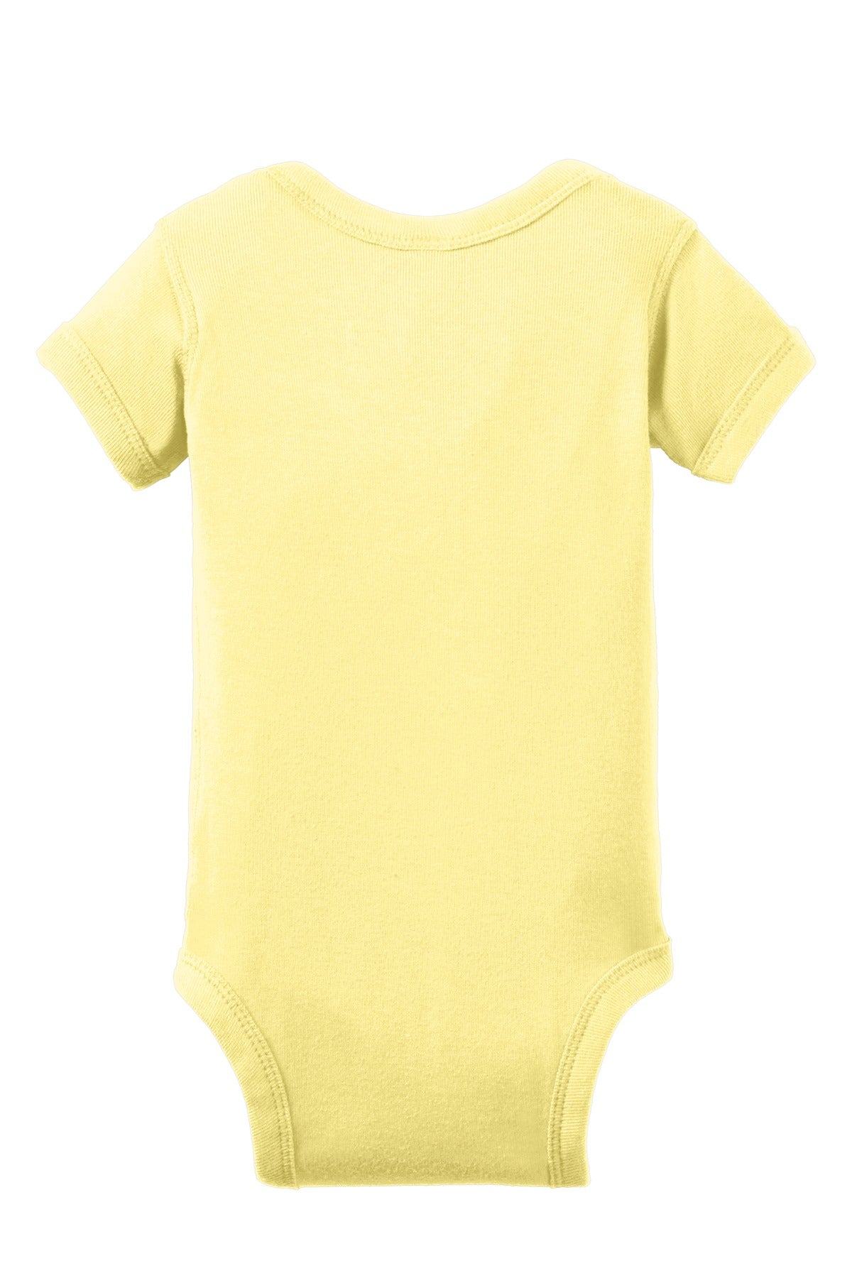 Rabbit Skins Infant Short Sleeve Baby Rib Bodysuit - Banana