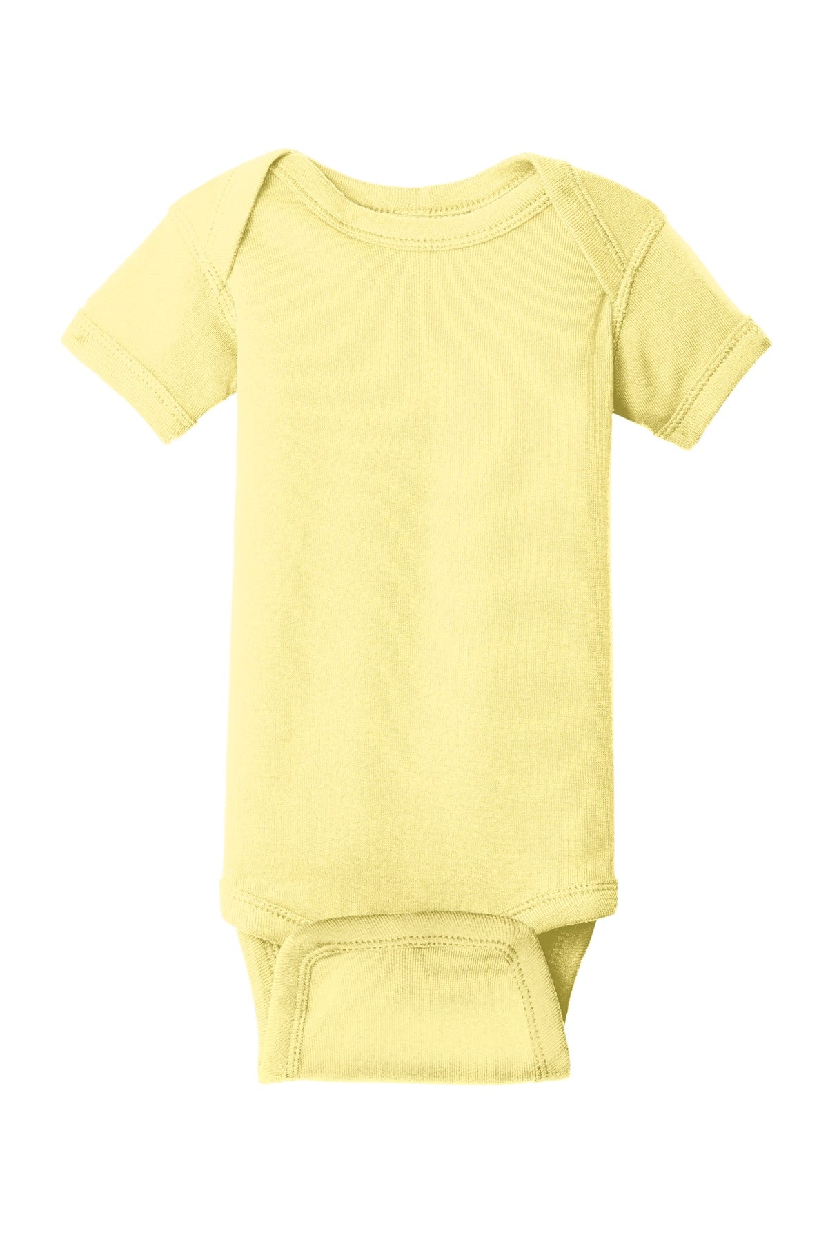 Rabbit Skins Infant Short Sleeve Baby Rib Bodysuit - Banana