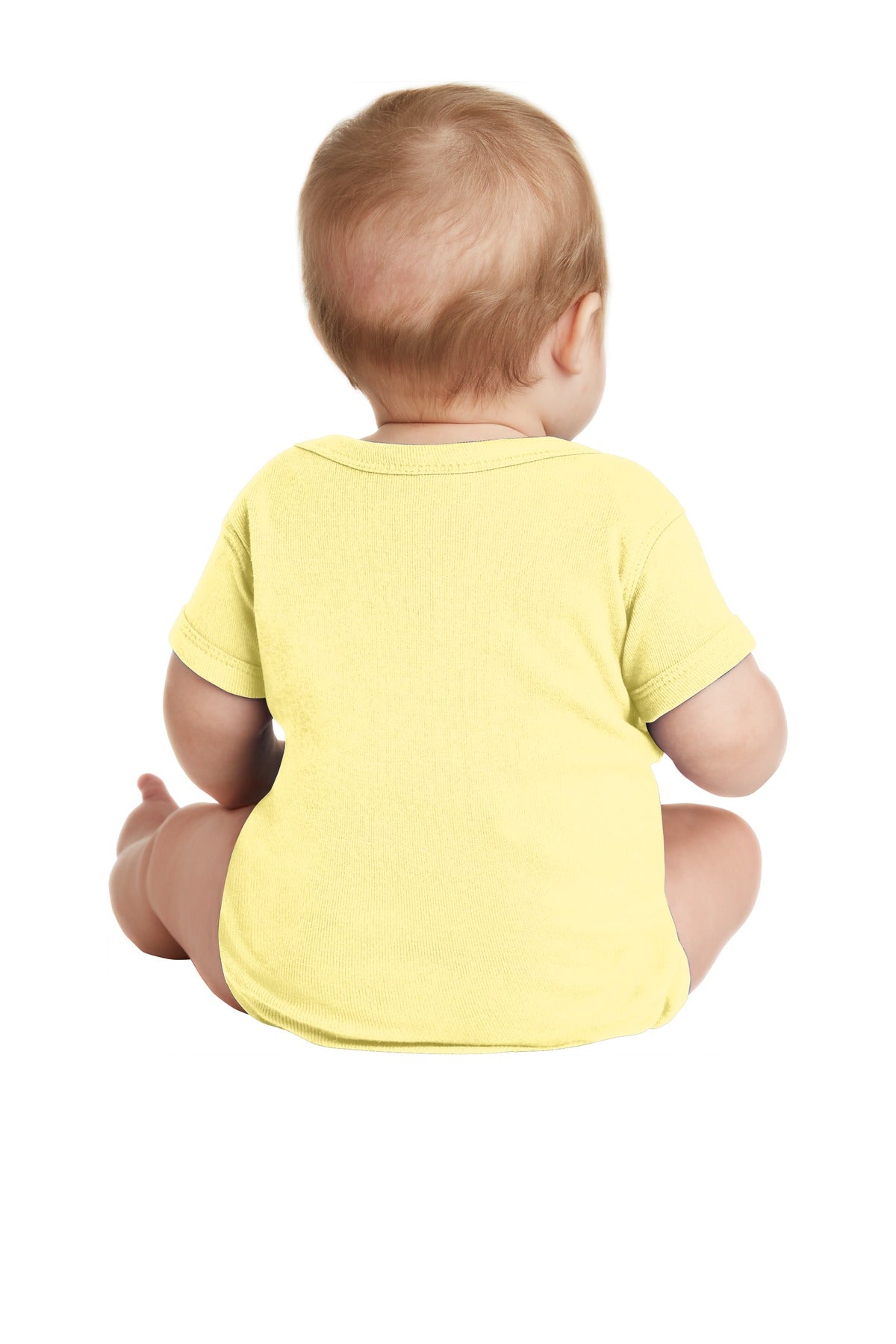 Rabbit Skins Infant Short Sleeve Baby Rib Bodysuit - Banana
