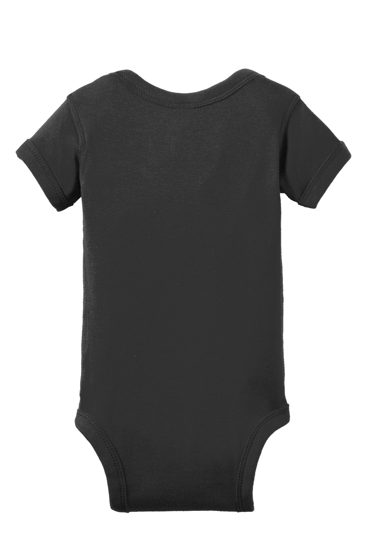 Rabbit Skins Infant Short Sleeve Baby Rib Bodysuit - Black
