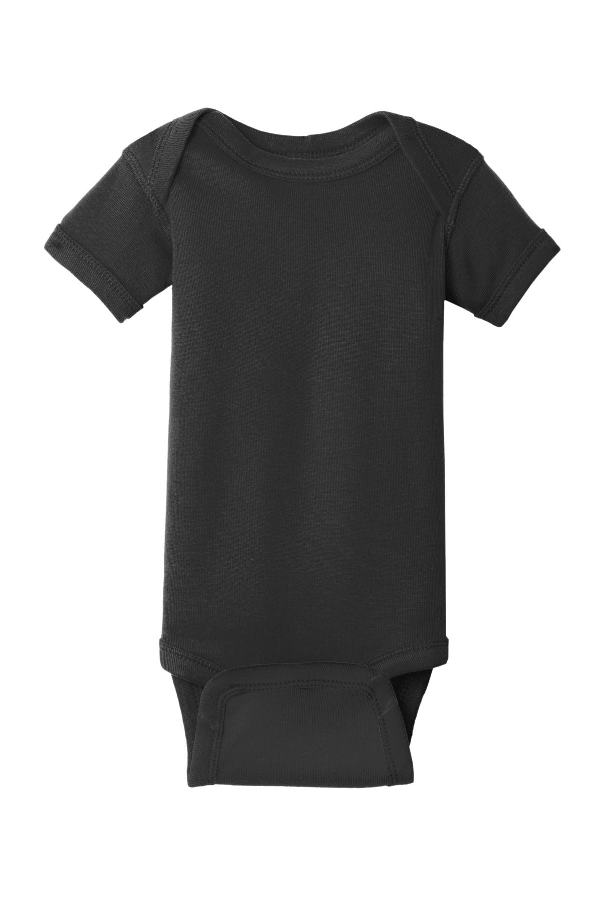 Rabbit Skins Infant Short Sleeve Baby Rib Bodysuit - Black