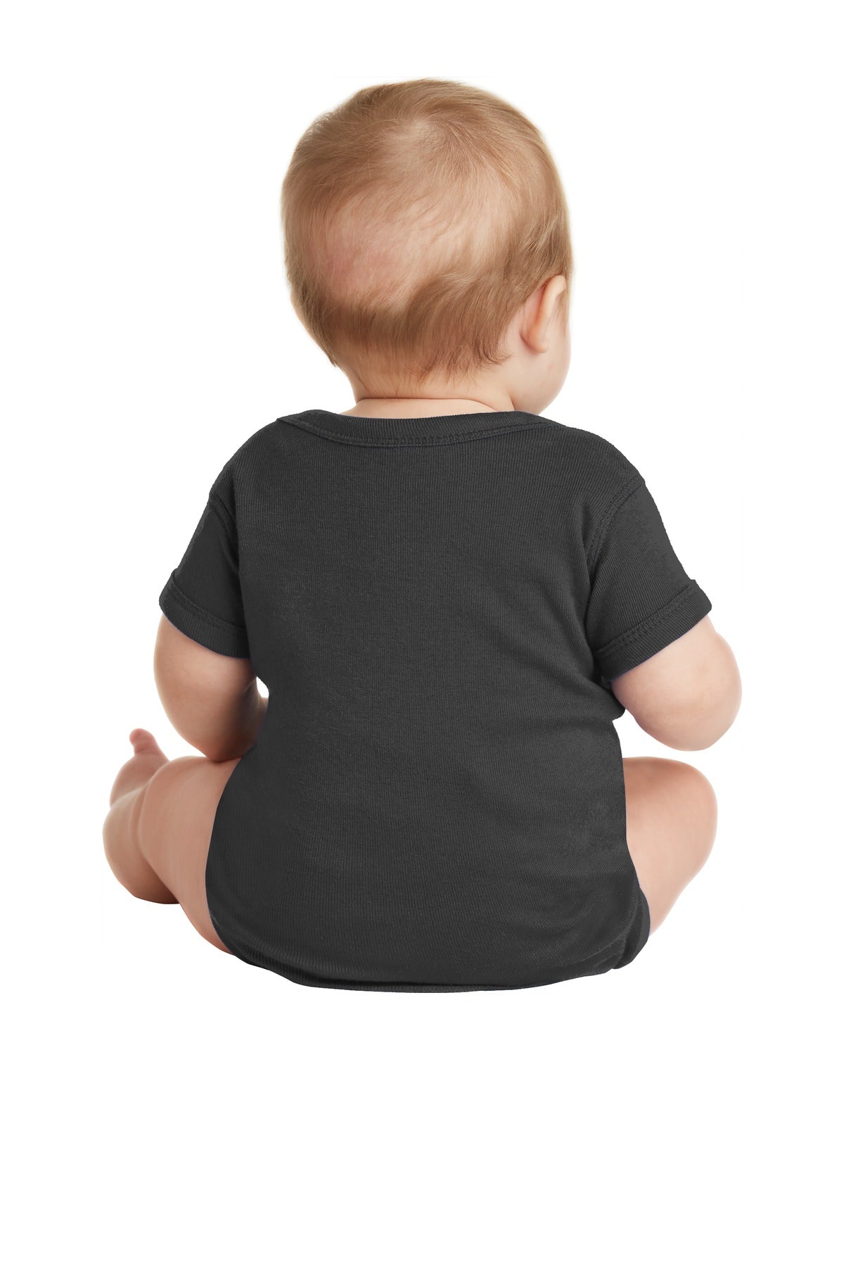 Rabbit Skins Infant Short Sleeve Baby Rib Bodysuit - Black