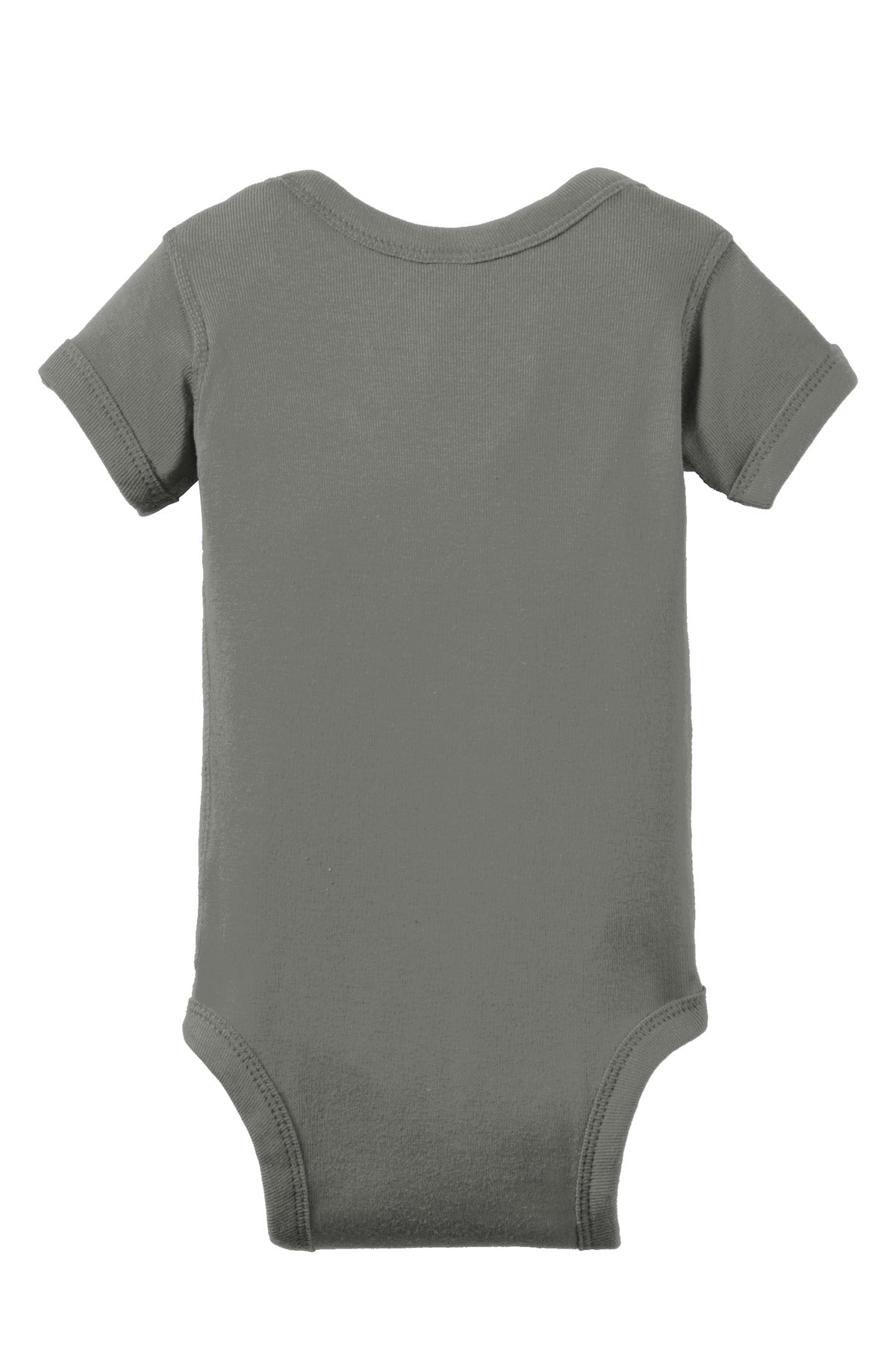 Rabbit Skins Infant Short Sleeve Baby Rib Bodysuit - Charcoal