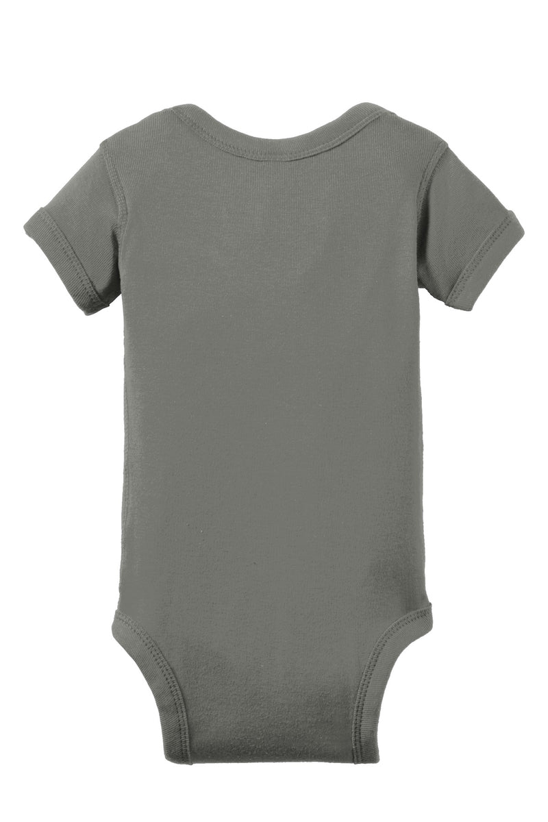 Rabbit Skins Infant Short Sleeve Baby Rib Bodysuit - Charcoal