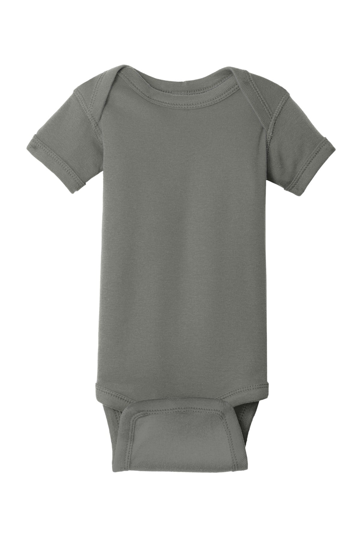 Rabbit Skins Infant Short Sleeve Baby Rib Bodysuit - Charcoal