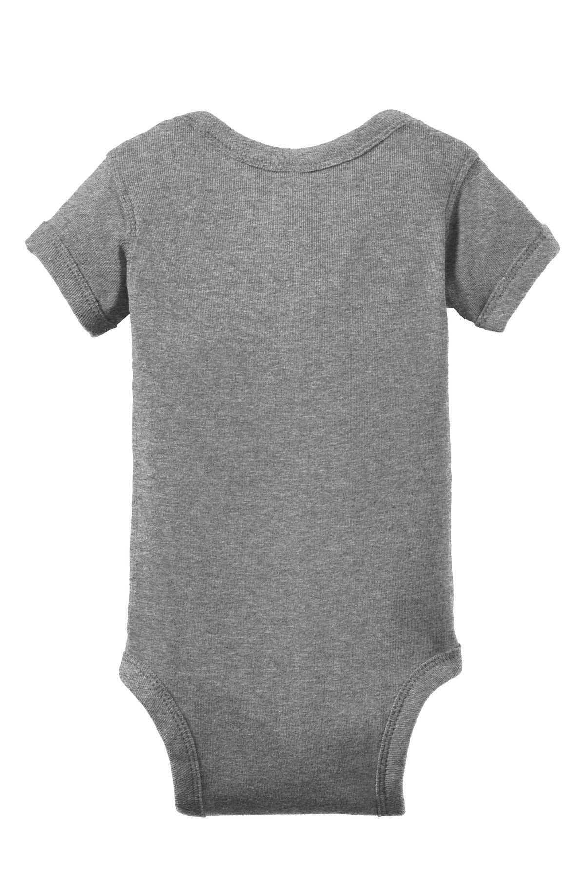 Rabbit Skins Infant Short Sleeve Baby Rib Bodysuit - Granite Heather