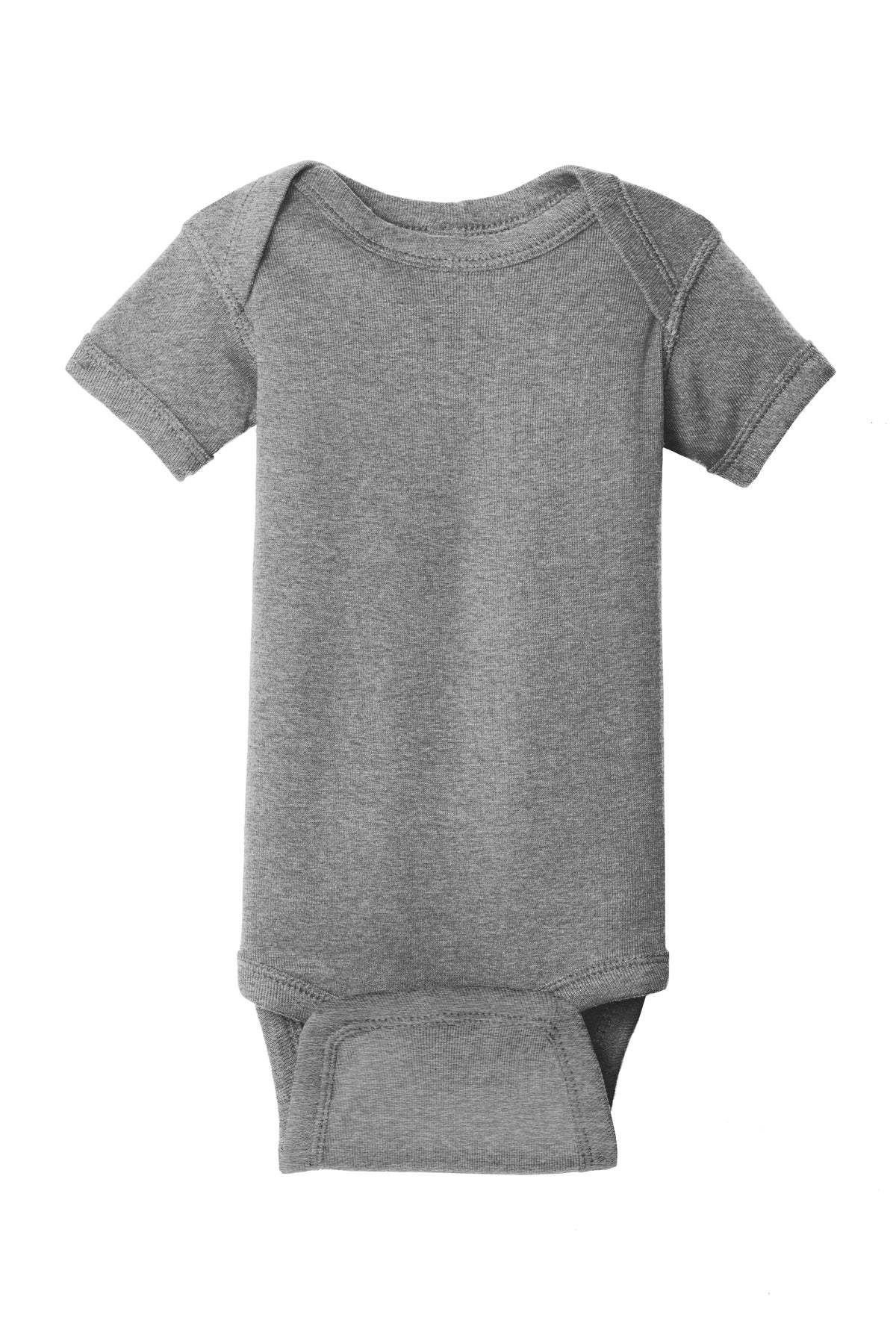Rabbit Skins Infant Short Sleeve Baby Rib Bodysuit - Granite Heather