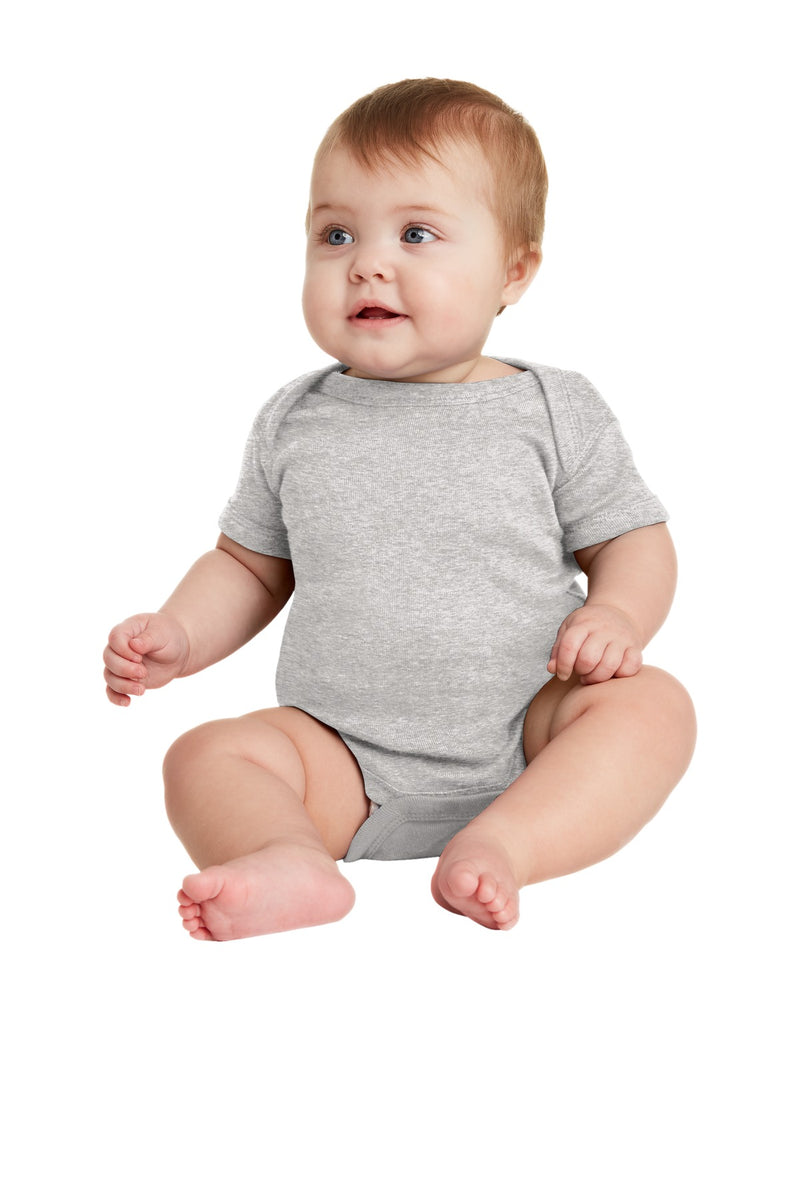 Rabbit Skins Infant Short Sleeve Baby Rib Bodysuit - Heather