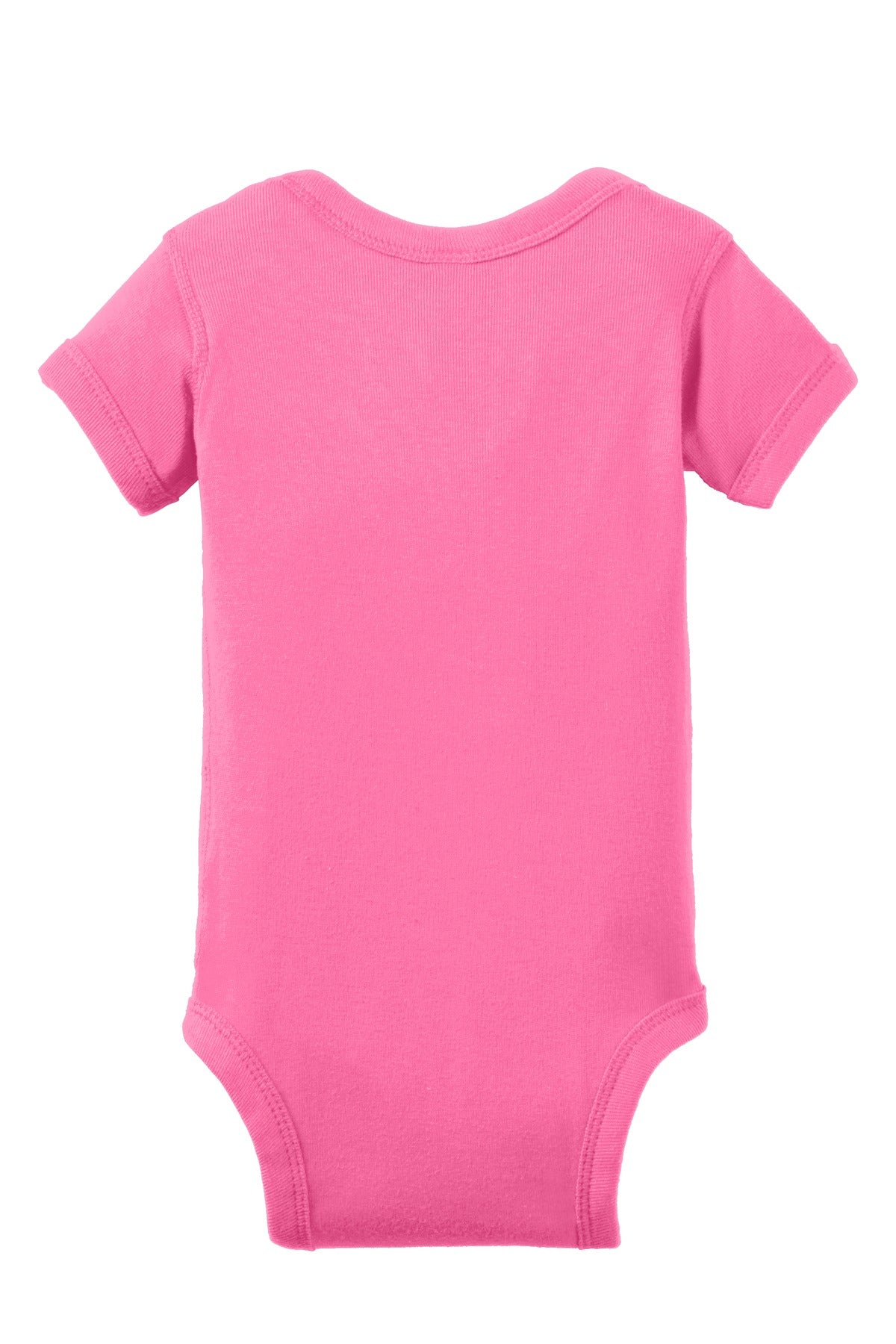 Rabbit Skins Infant Short Sleeve Baby Rib Bodysuit - Hot Pink