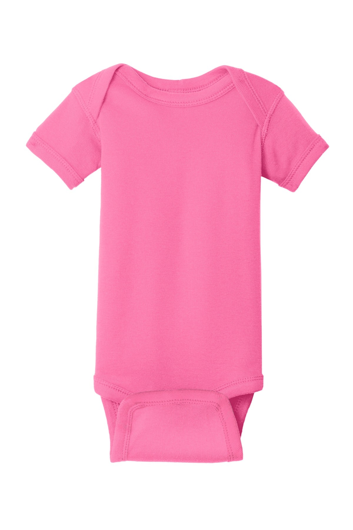 Rabbit Skins Infant Short Sleeve Baby Rib Bodysuit - Hot Pink