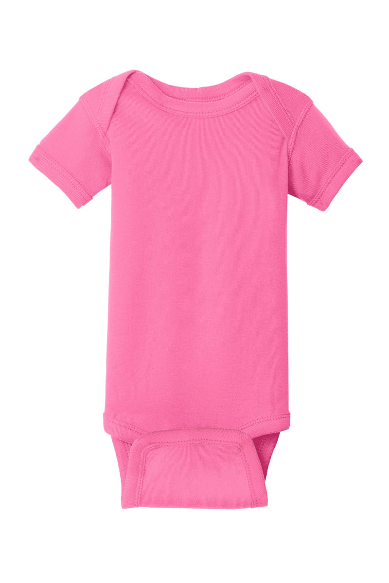 Rabbit Skins Infant Short Sleeve Baby Rib Bodysuit - Hot Pink