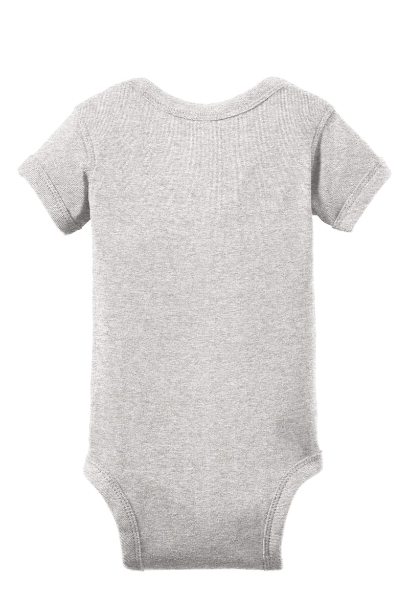 Rabbit Skins Infant Short Sleeve Baby Rib Bodysuit - Heather